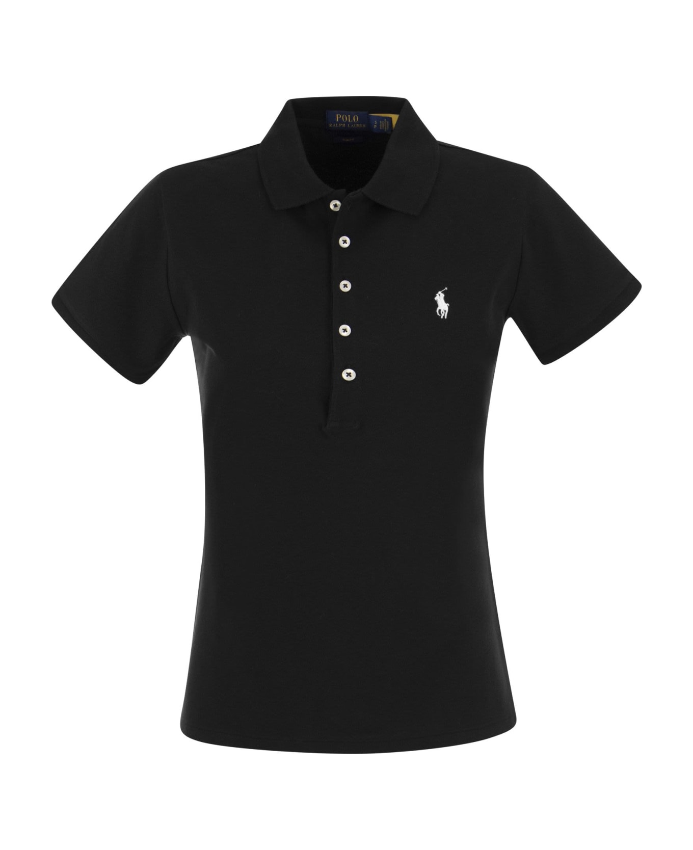 Ralph Lauren Stretch Cotton Piqué Polo Shirt - Black シャツ