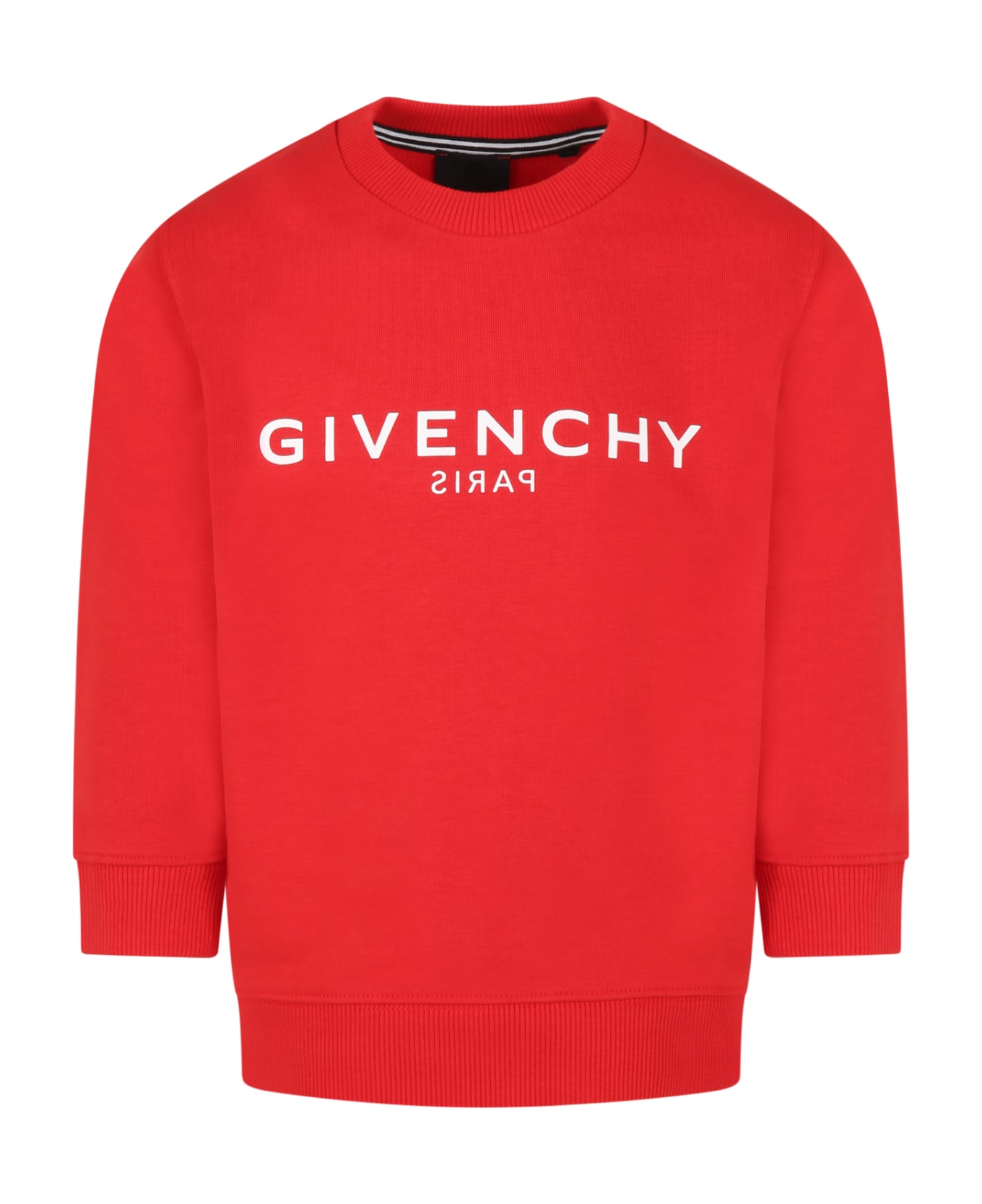 Givenchy Red Sweatshirt For Boy With White Logo - Rosso
