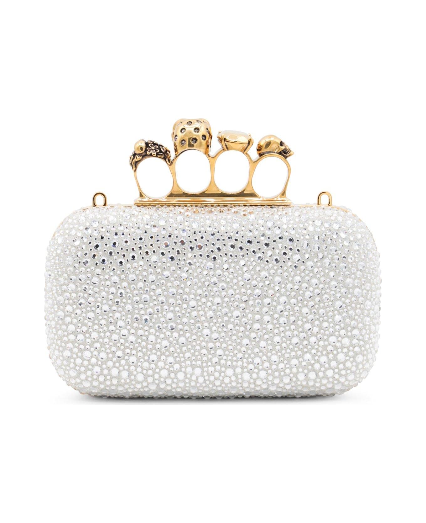 Alexander McQueen Knuckle Embellished Clutch Bag - Silver