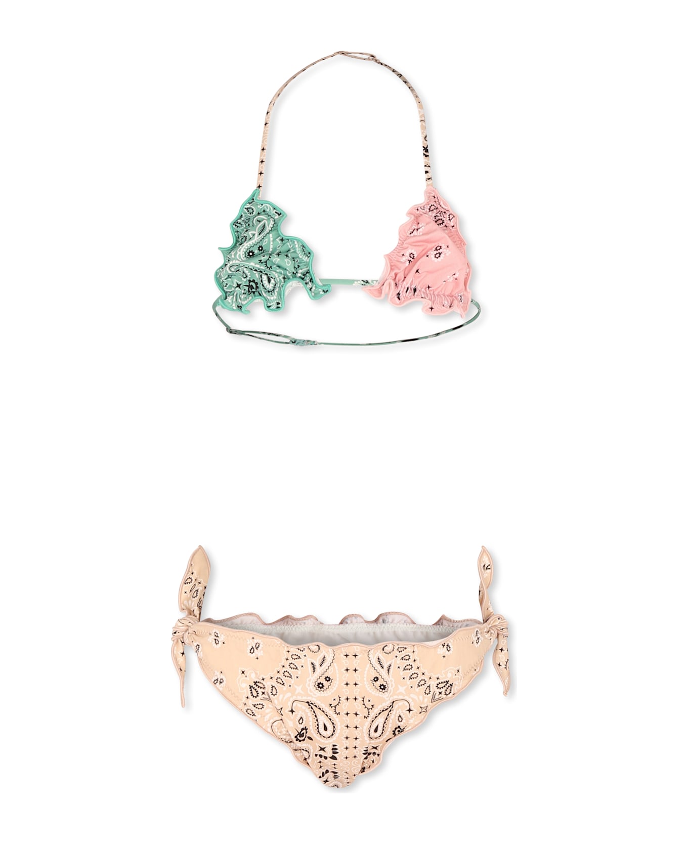 MC2 Saint Barth Multicolor Bikini For Girl With Paisley Print - Multicolor
