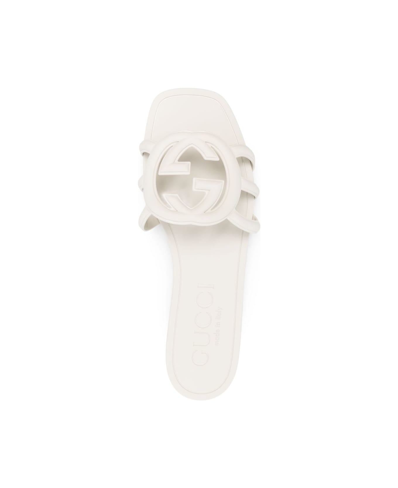 Gucci Gg Interlocking Slides - White