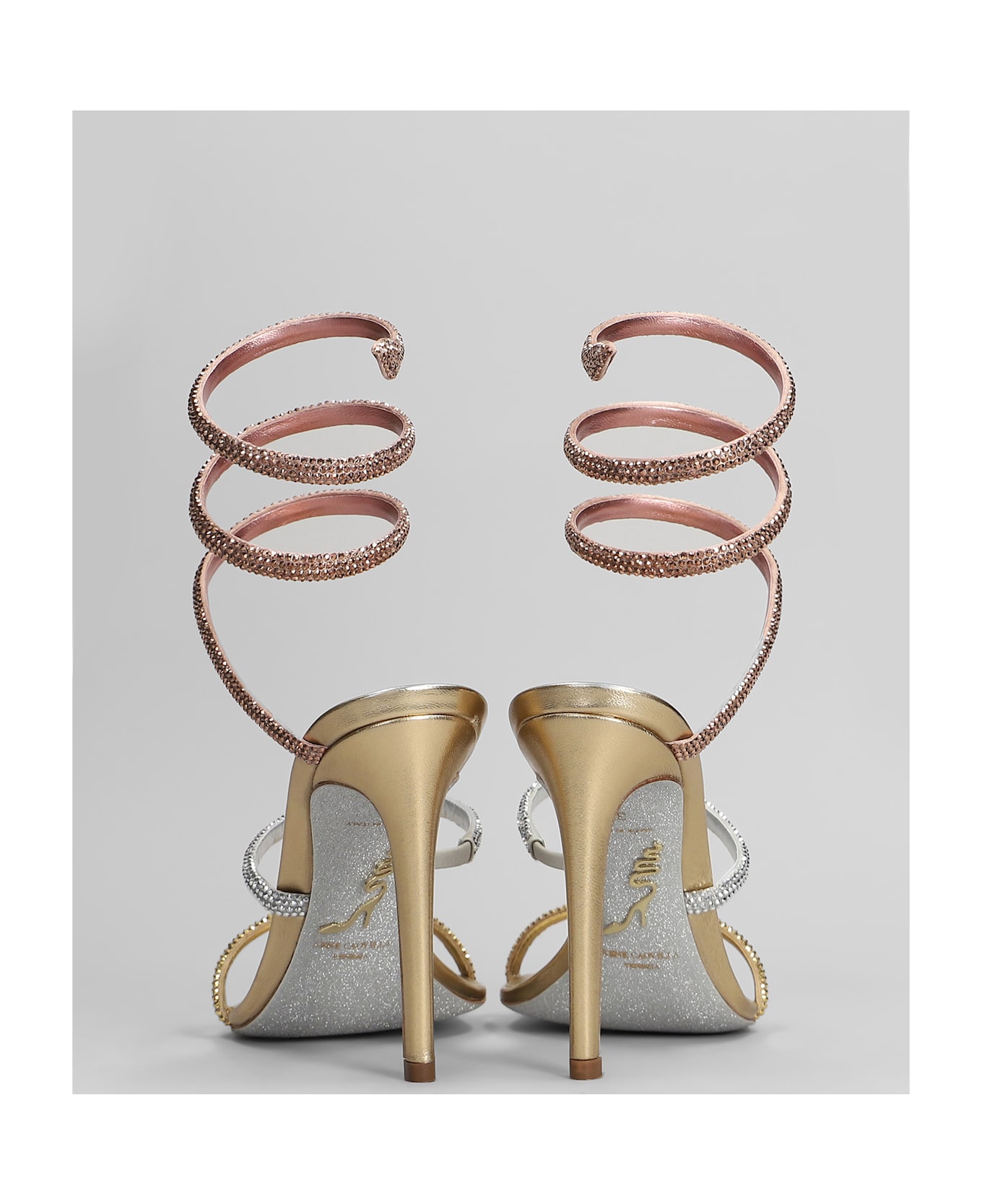 René Caovilla Trigold Sandals In Gold Leather - gold