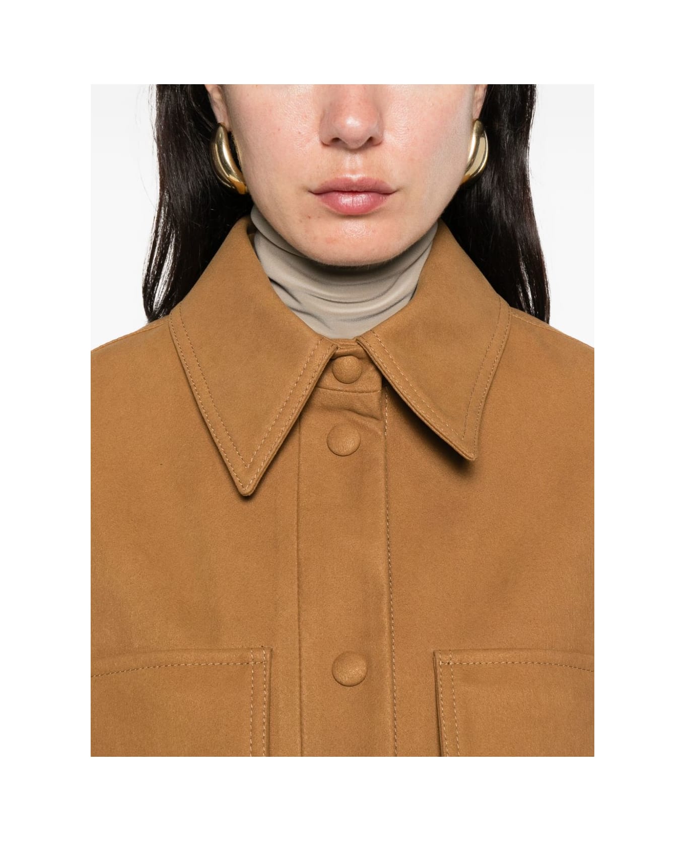 Stella McCartney Faux Suede Leather Overshirt - Beige
