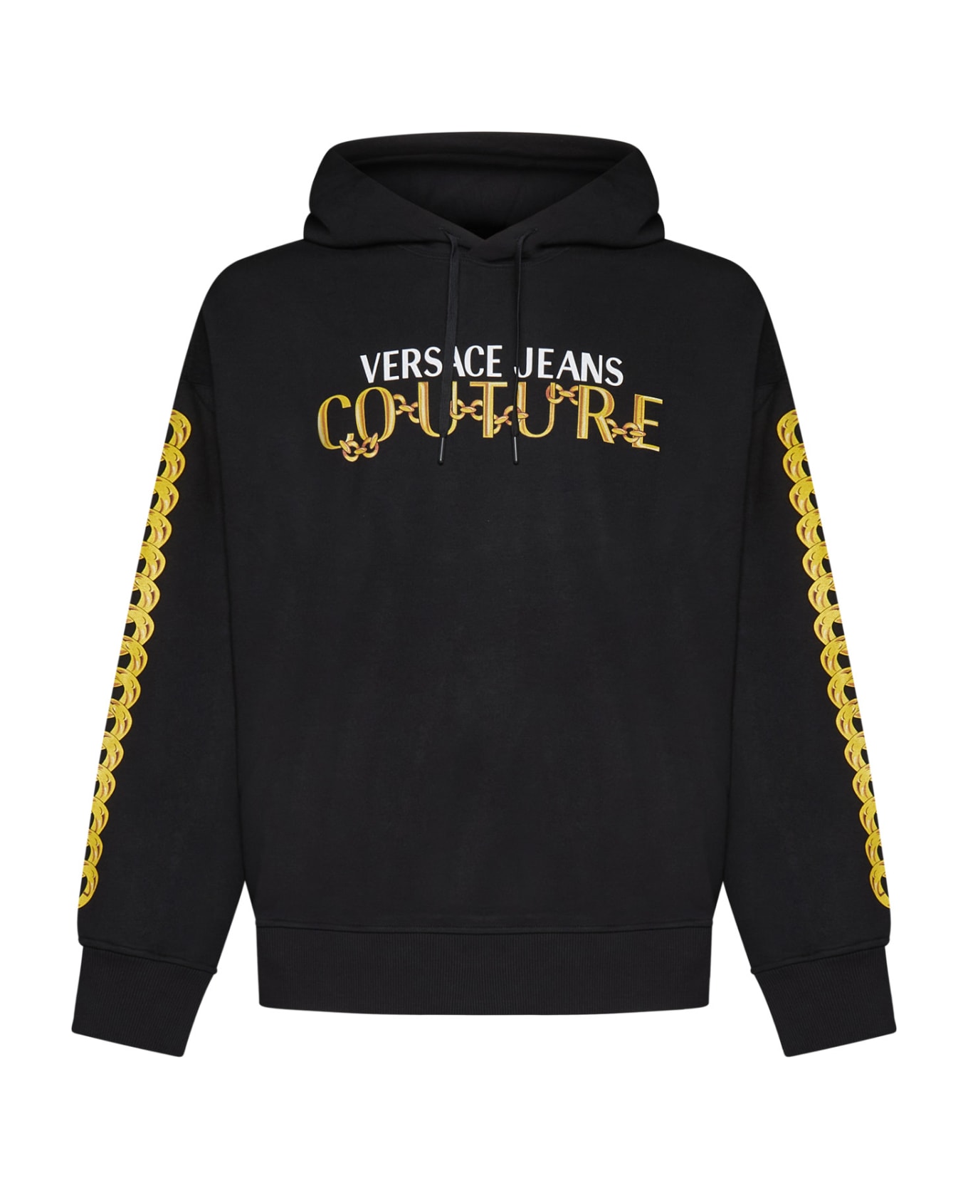 Versace Jeans Couture Chain Logo Hoodie - Black gold