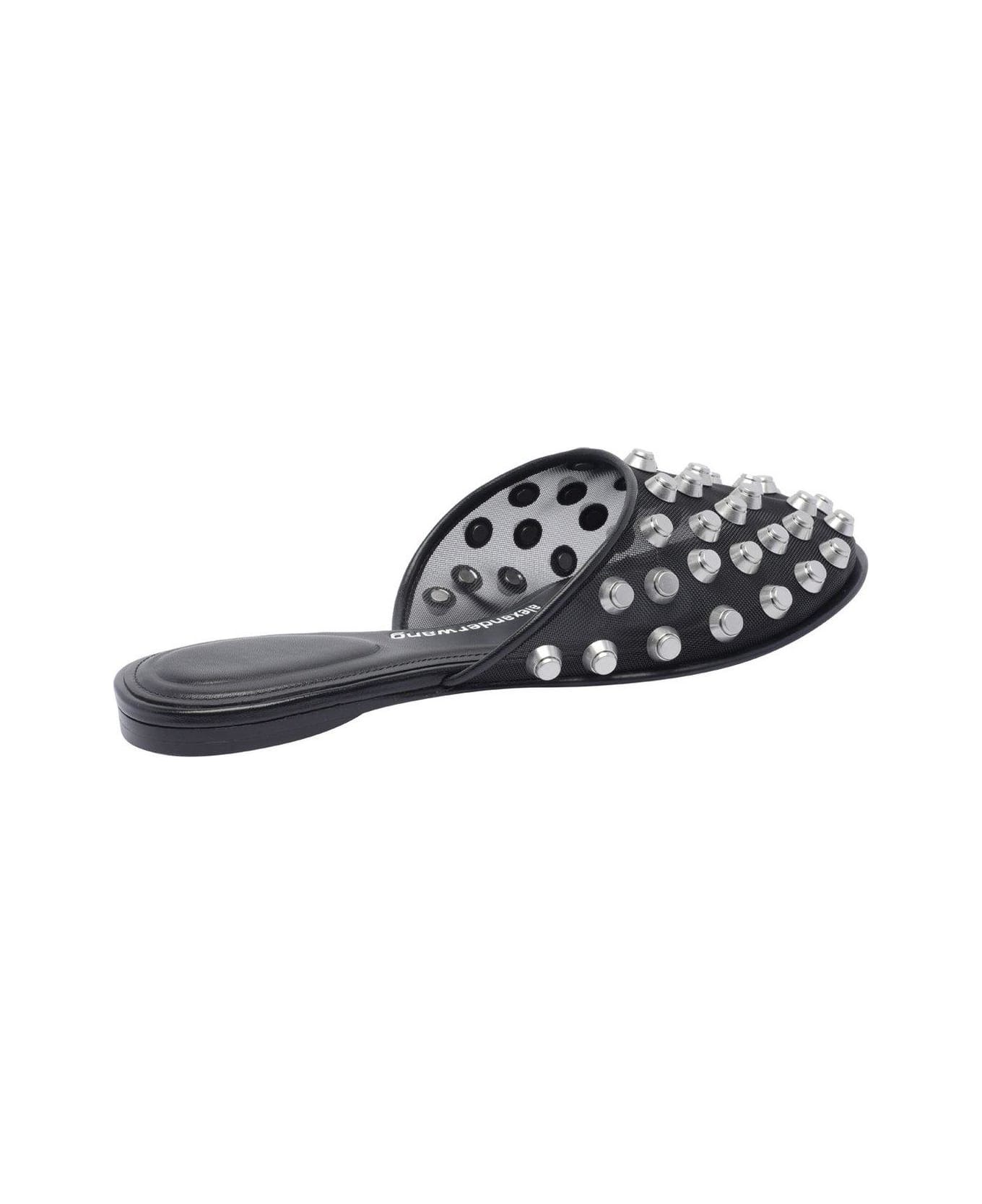 Alexander Wang Stud Detailed Sheer Sandals - BLACK