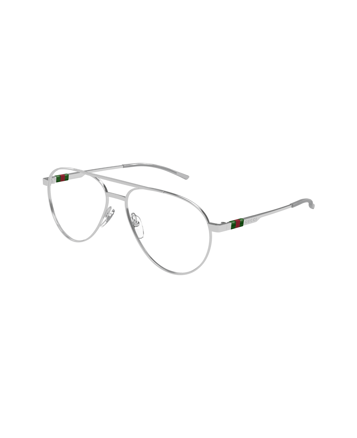 Gucci Eyewear Gucci Gg1679o Linea Web 001 Silver Trasparent Glasses - Argento