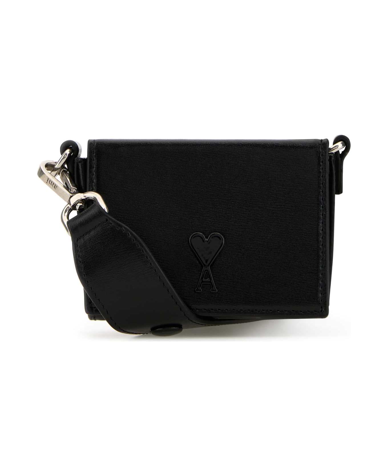 Ami Alexandre Mattiussi Black Leather Nana Shoulder Bag - BLACK