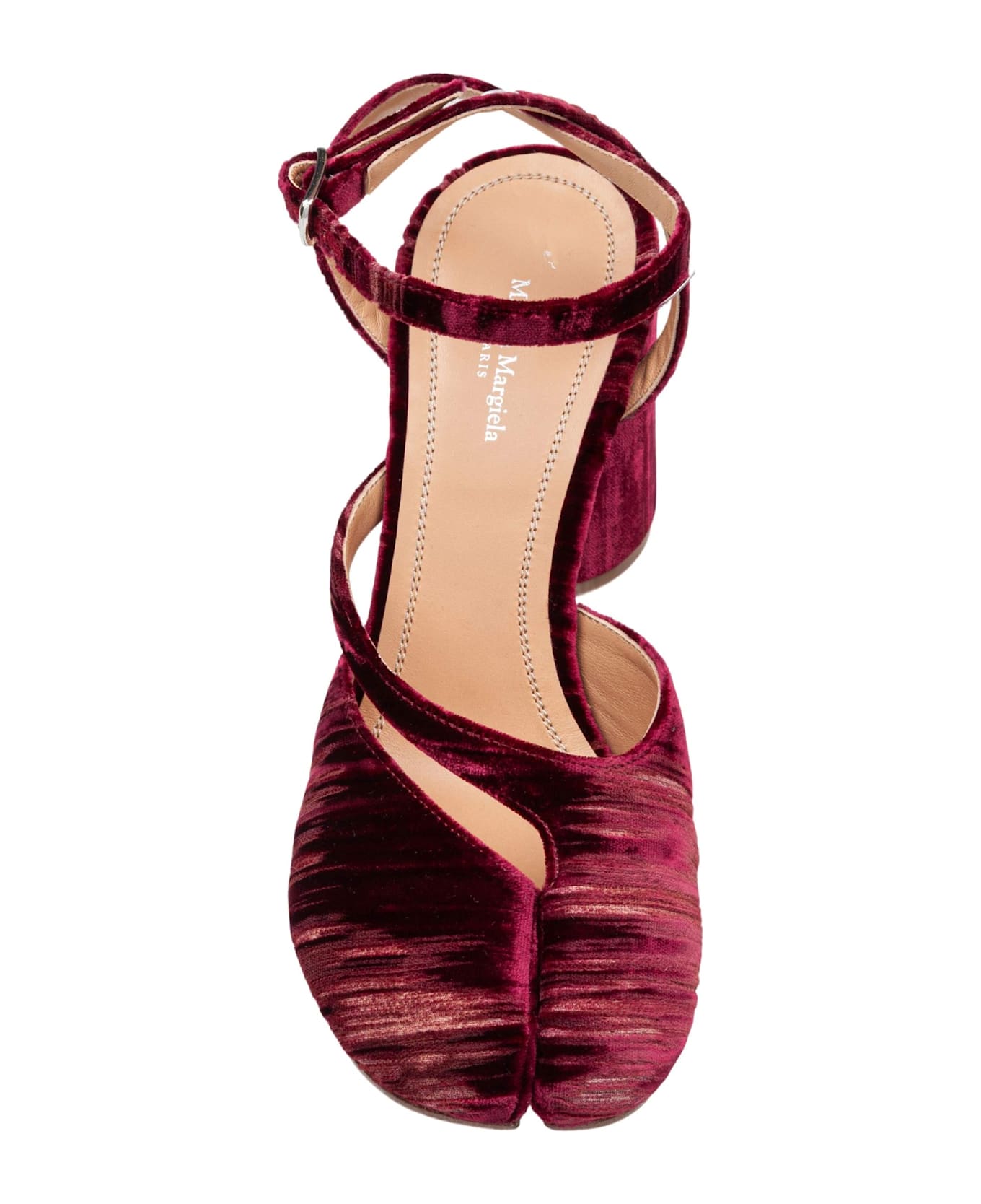 Maison Margiela Chenille Tabi Sandal, Burgundy - BORDEAUX