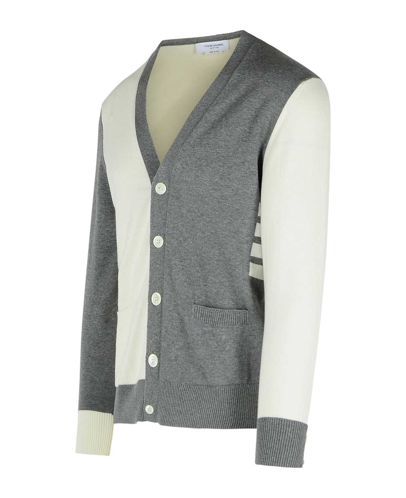 Thom Browne Grey Cotton Cardigan - Grey