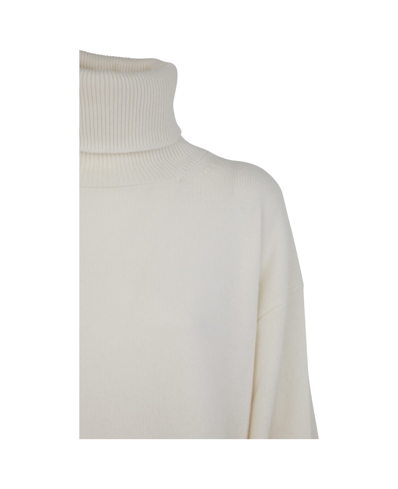 Kiton High Neck Knitted Mini Dress - Optic White