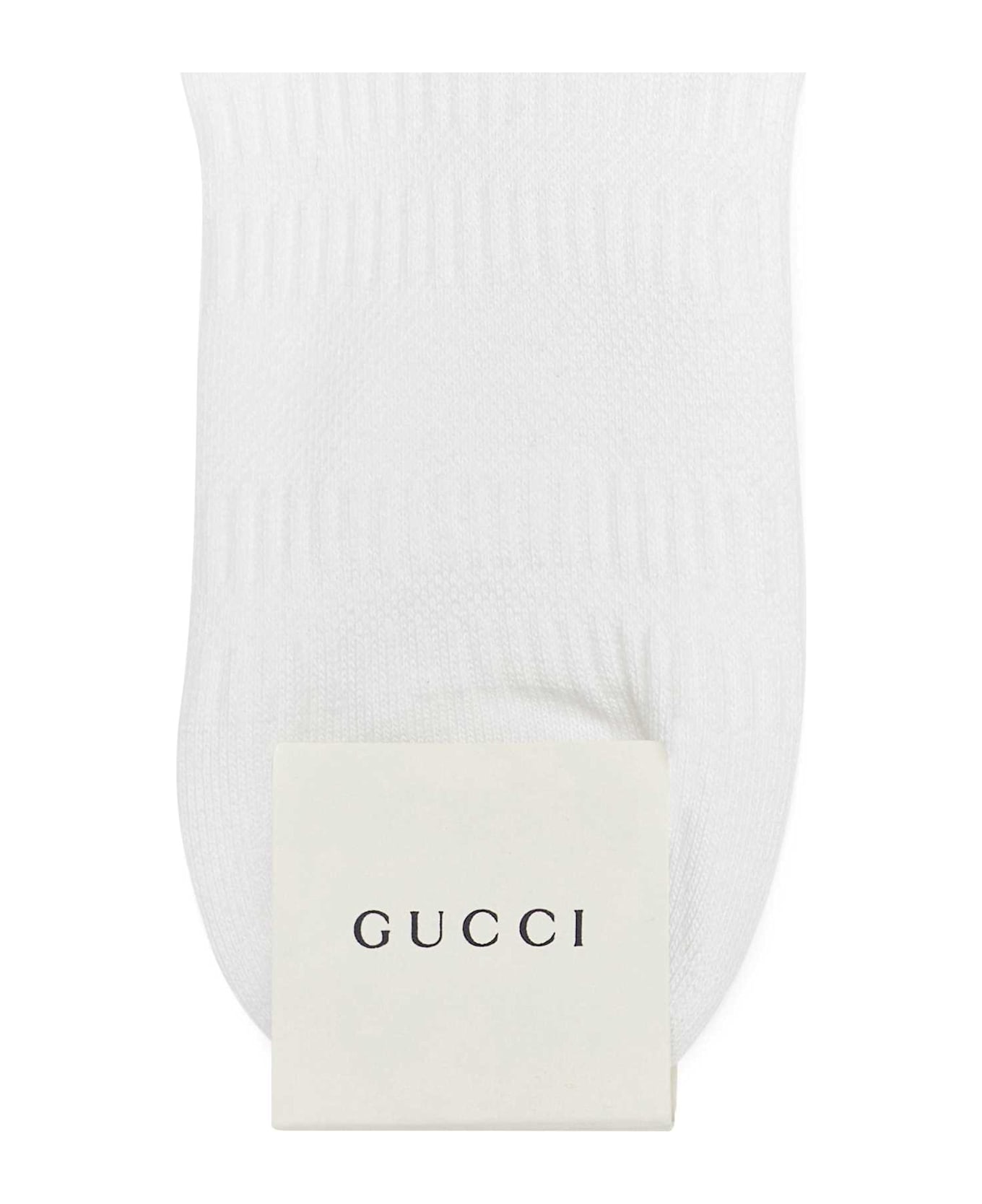 Gucci White Stretch Cotton Blend Socks - FLAMEDARKGREEN