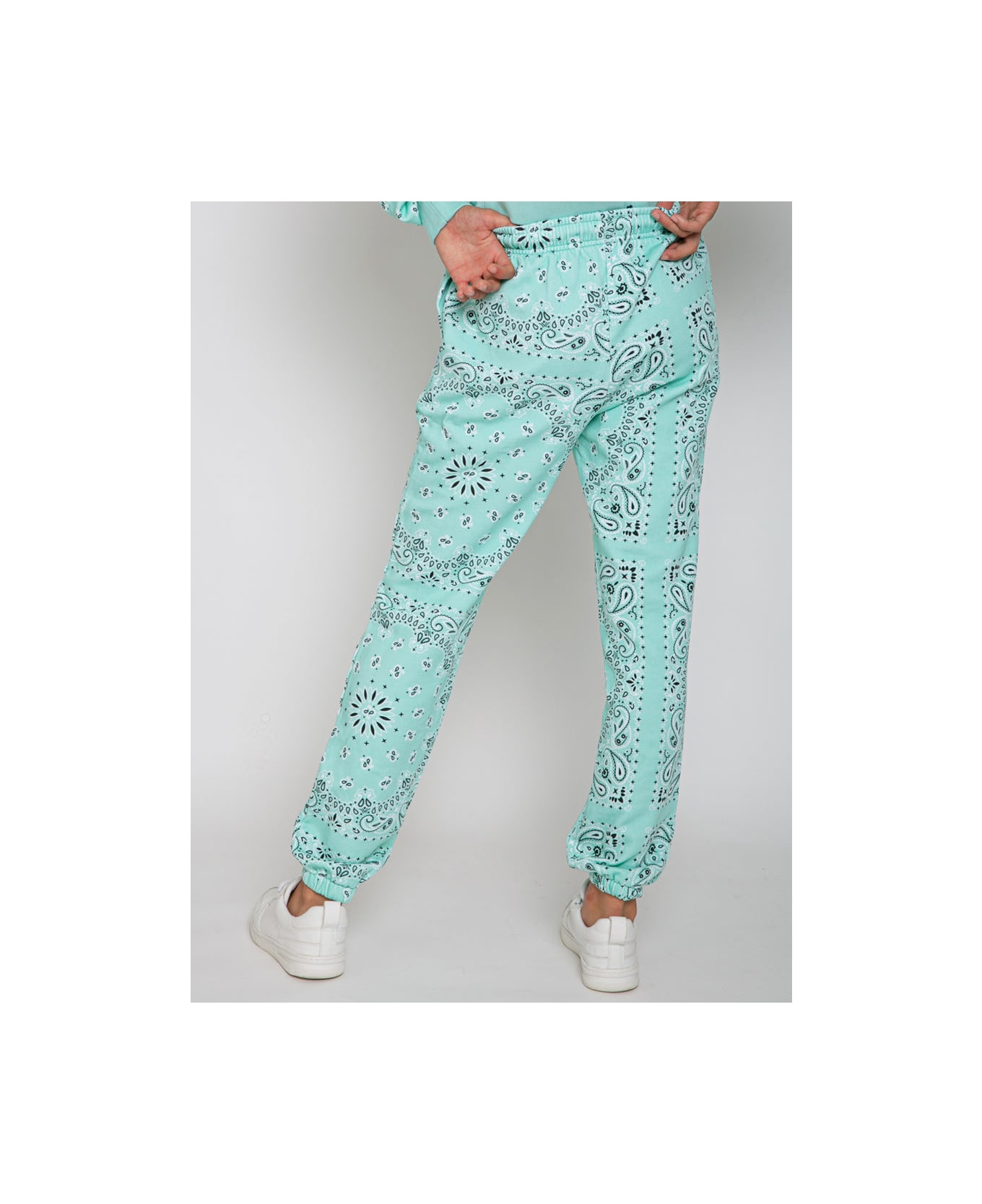 MC2 Saint Barth Cotton Bandanna Joggers With Saint Barth Embroidery - GREEN