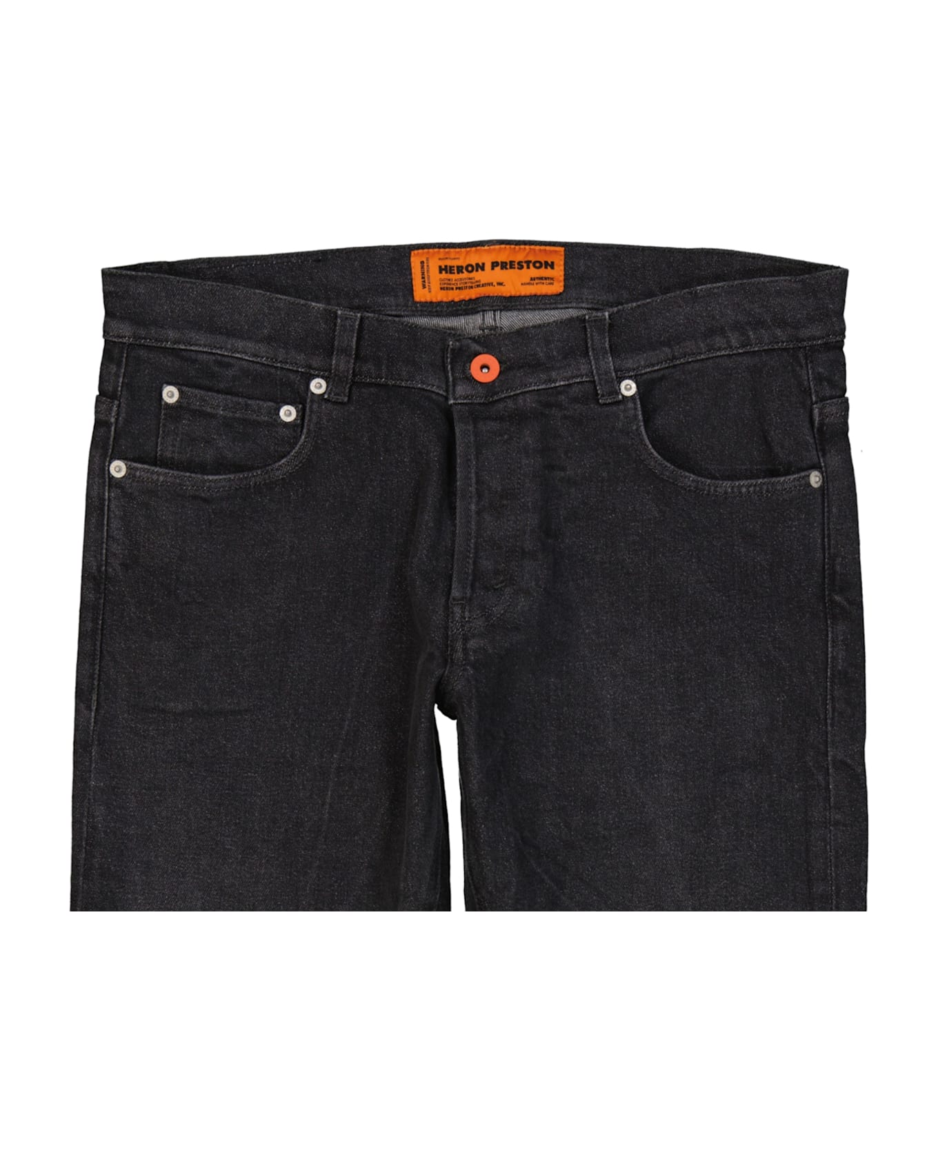 HERON PRESTON Cotton Denim Slim Jeans - Black