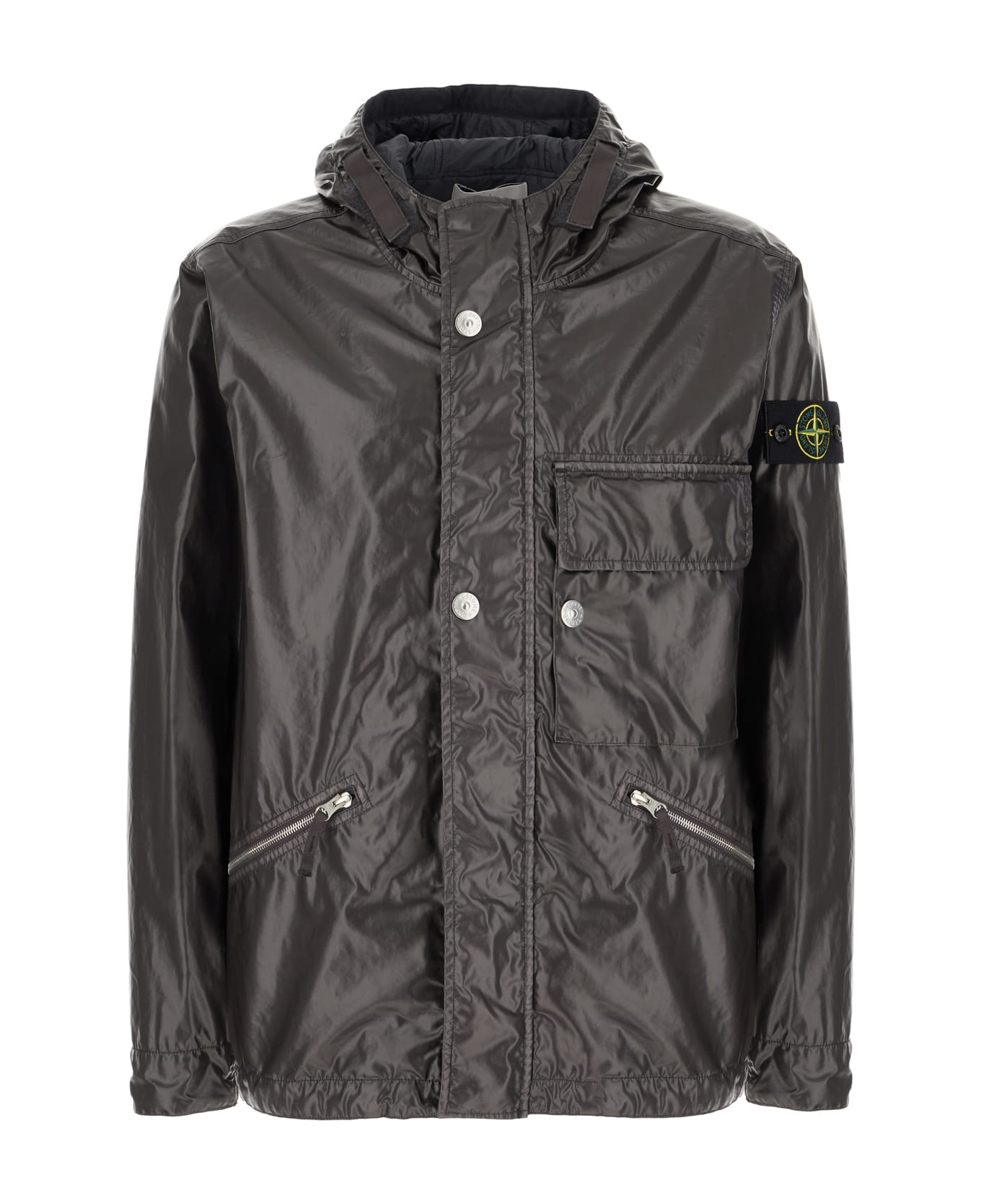 Stone Island Charcoal Cotton Padded Jacket - Antracite