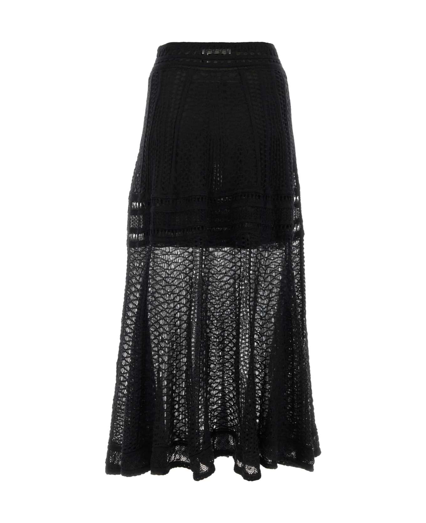 Chloé Black Linen Blend Skirt - BLACK