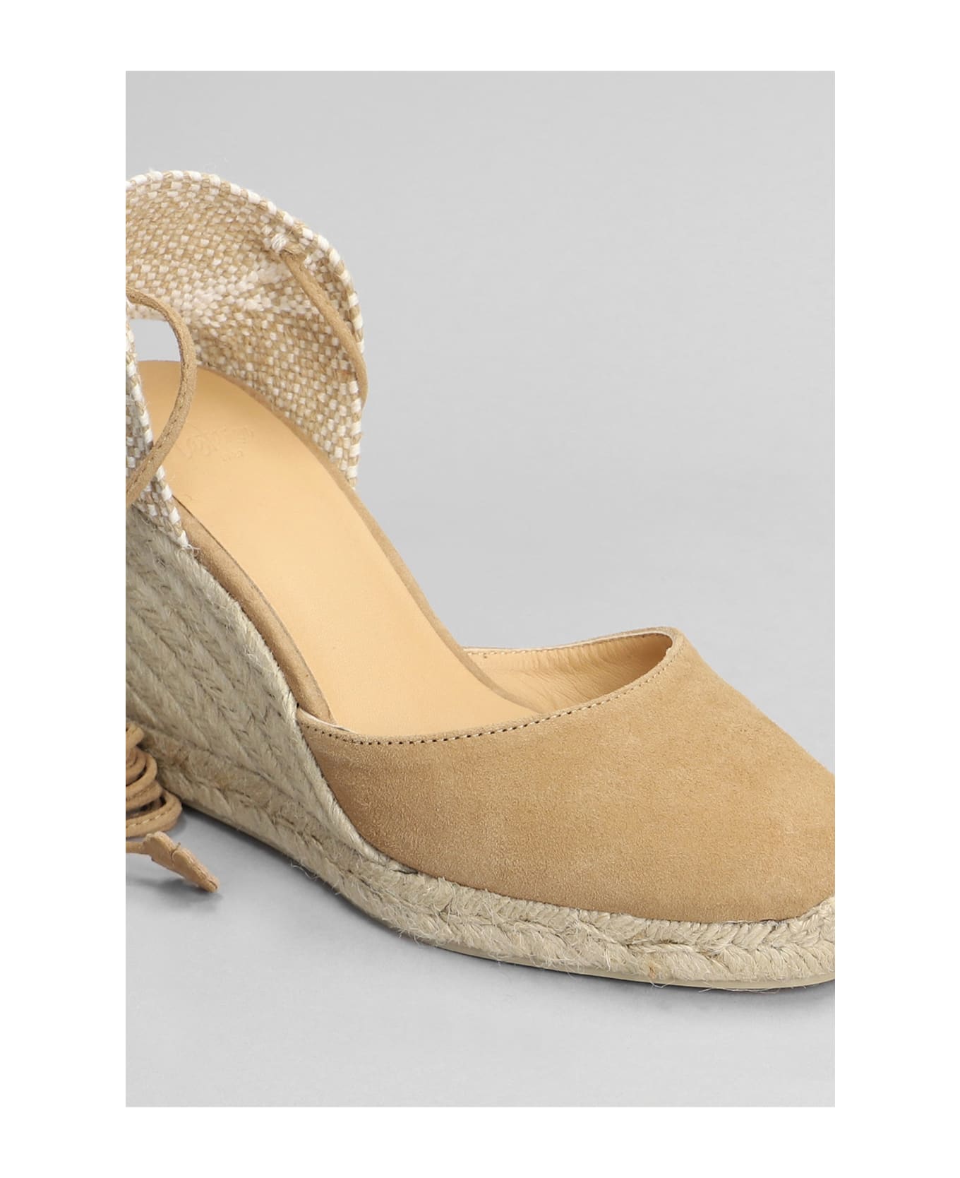Castañer Carina-8-007 Wedges In Leather Color Suede - leather color