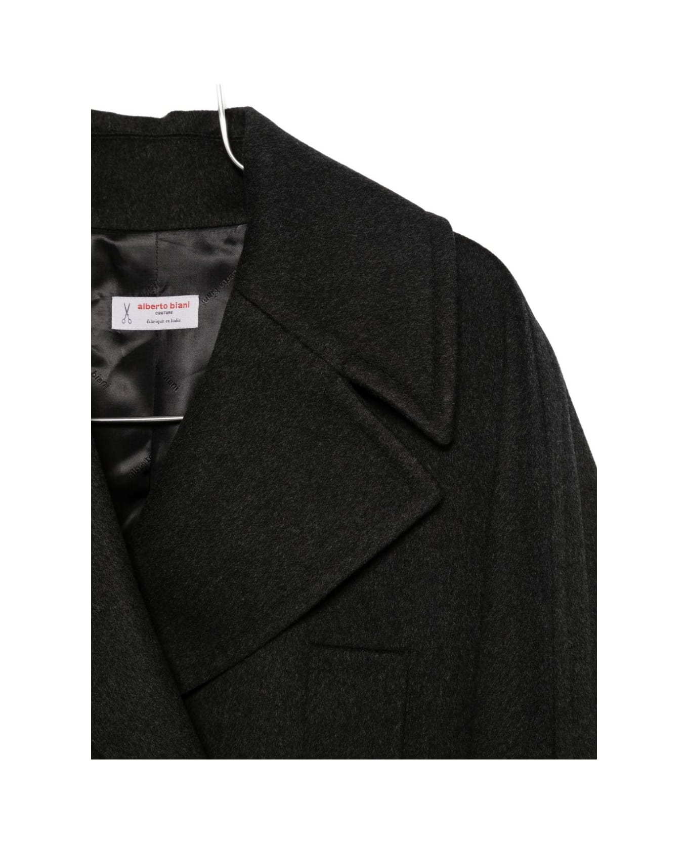 Alberto Biani Wool Double-breasted Coat - Grey