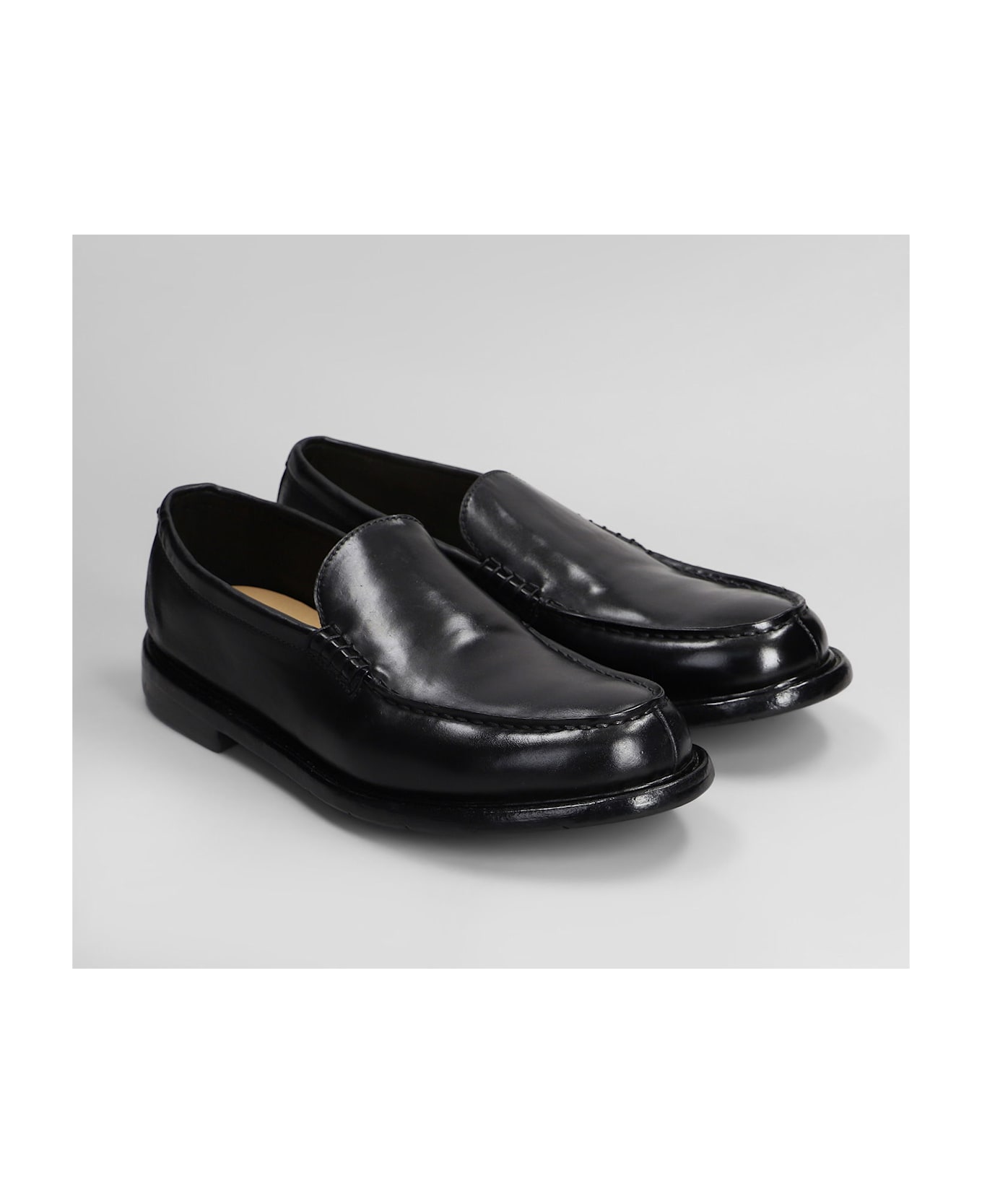 Premiata Loafers In Black Leather - black