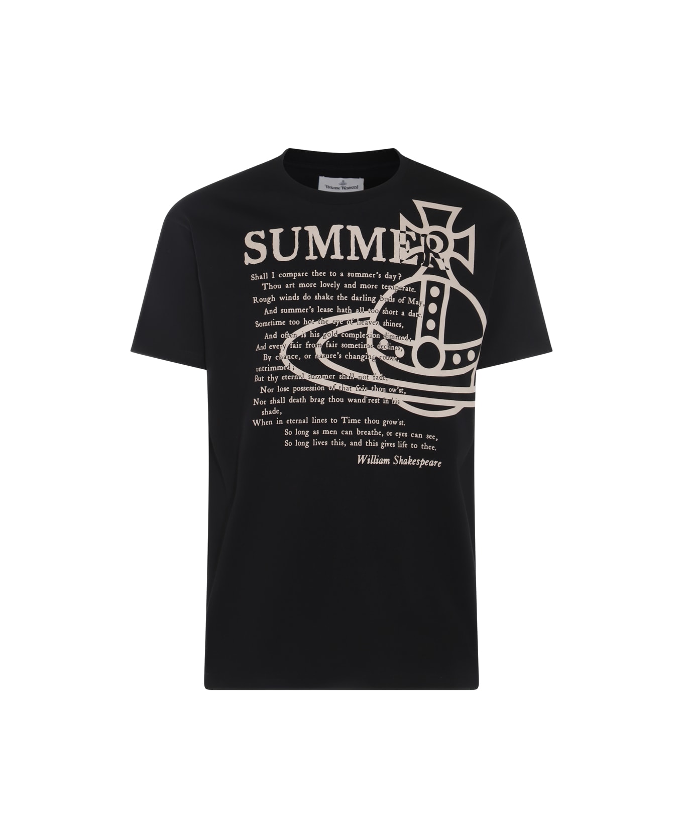 Vivienne Westwood Black And Beige Cotton T-shirt - Black
