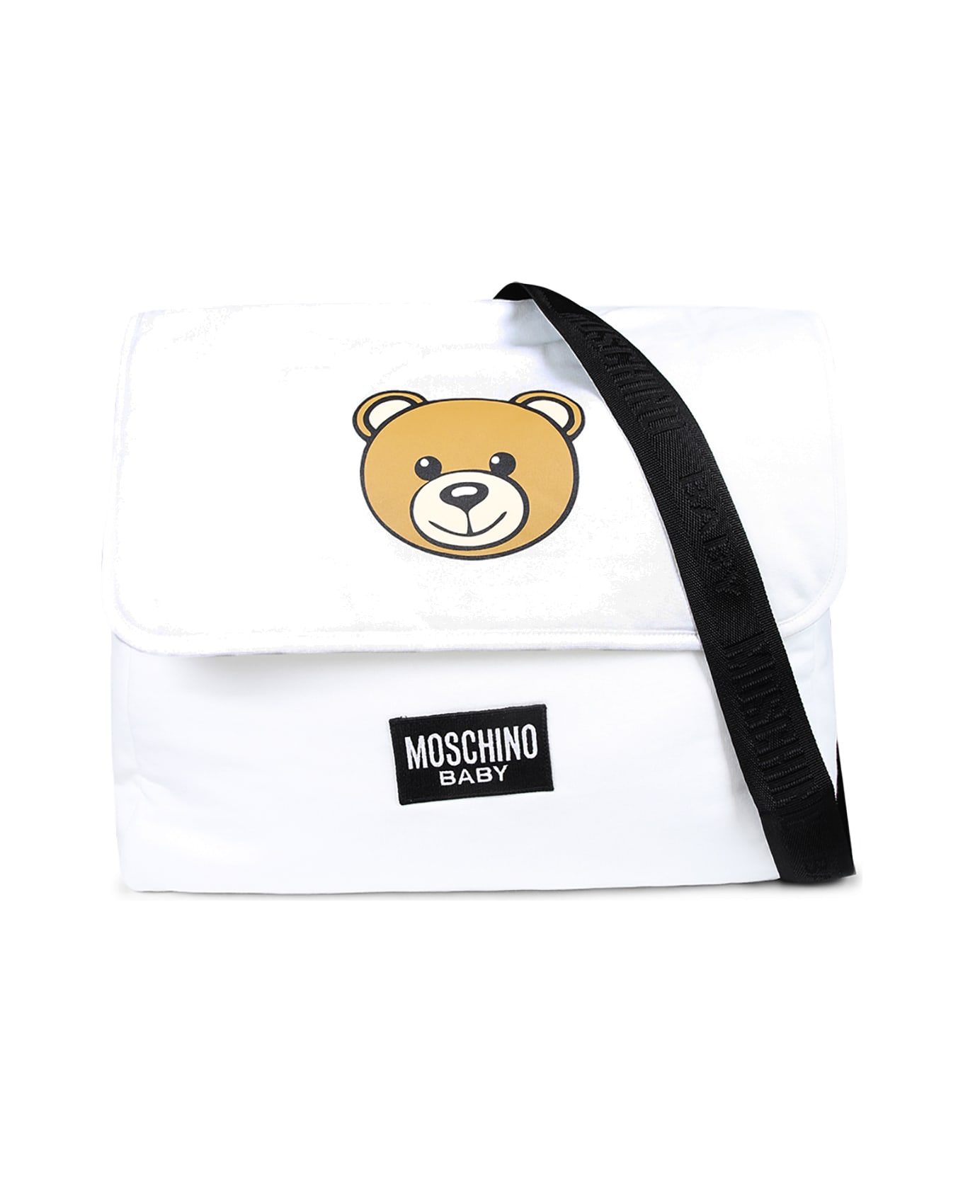 Moschino Ivory Changing Bag For Babykids With Teddy Bear - Ivory