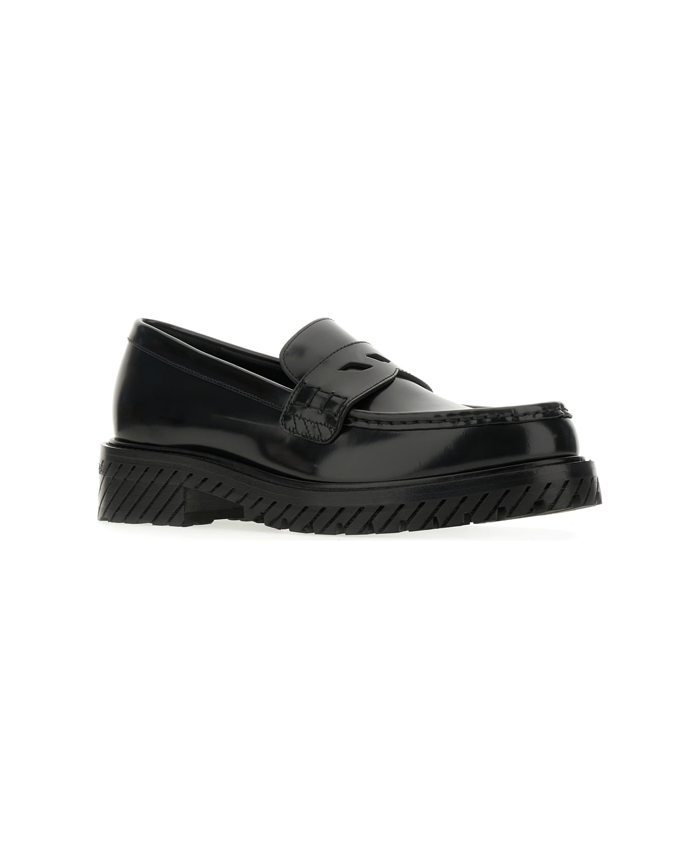 Off-White Black Leather Combat Loafers - 1010