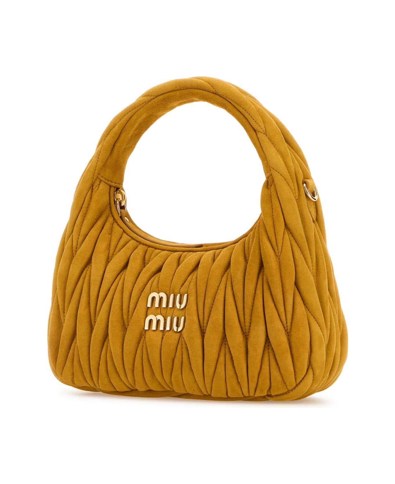 Miu Miu Orange Suede Handbag - WHISKY