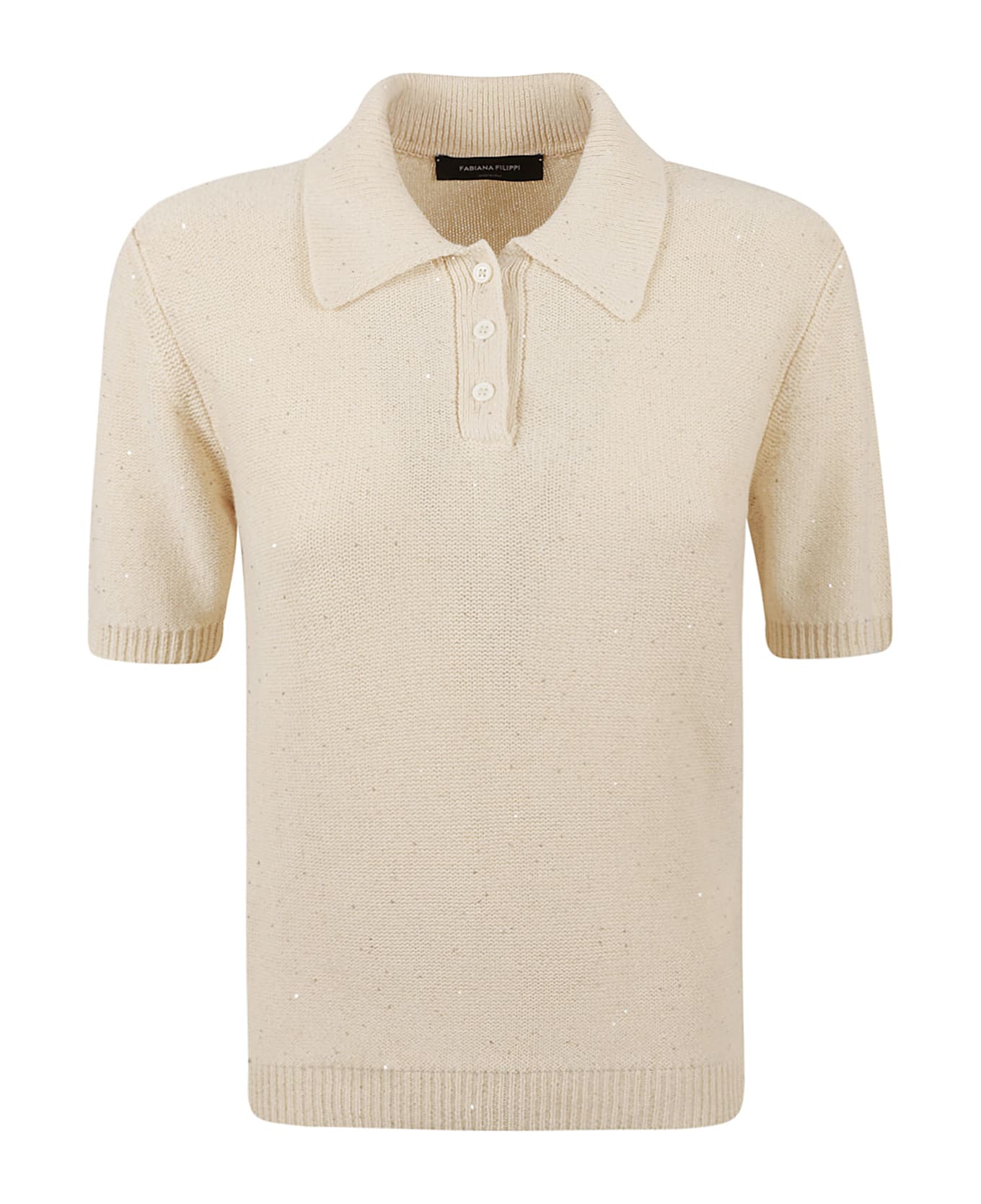 Fabiana Filippi Regular Knit Polo Shirt - Vanilla