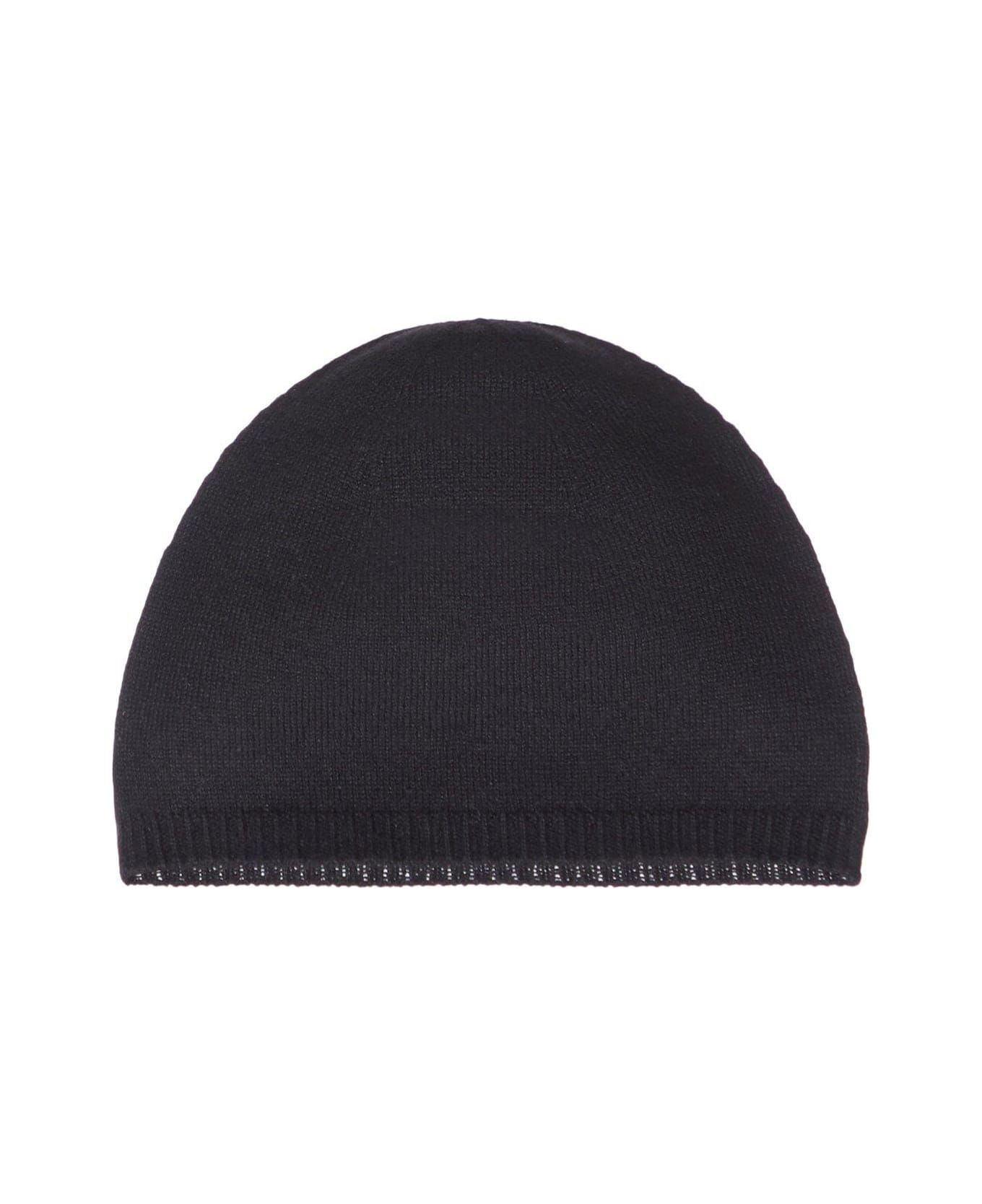 Saint Laurent Logo Patch Beanie - Black