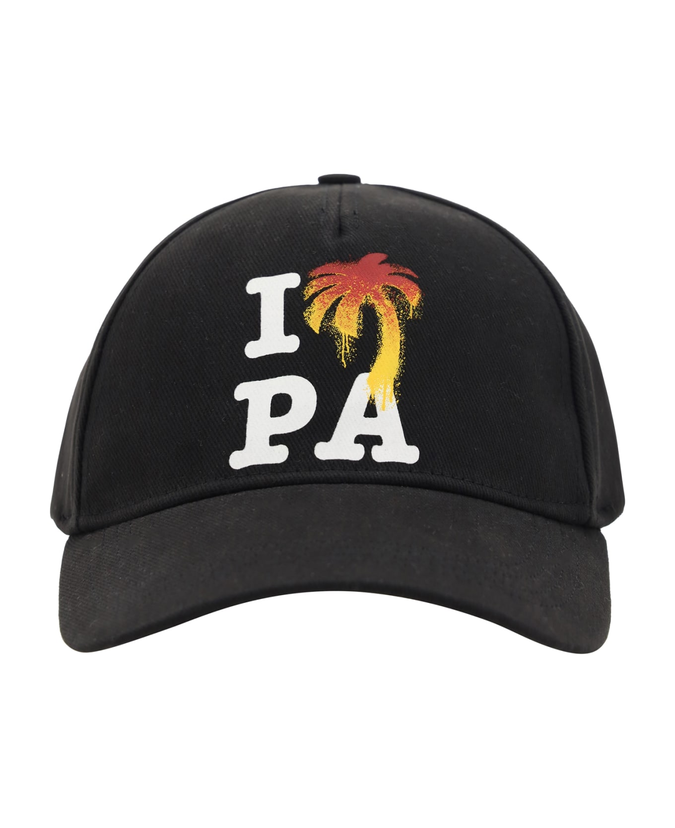 Palm Angels 'i Love Pa' Print Baseball Cap - Black Whit 帽子