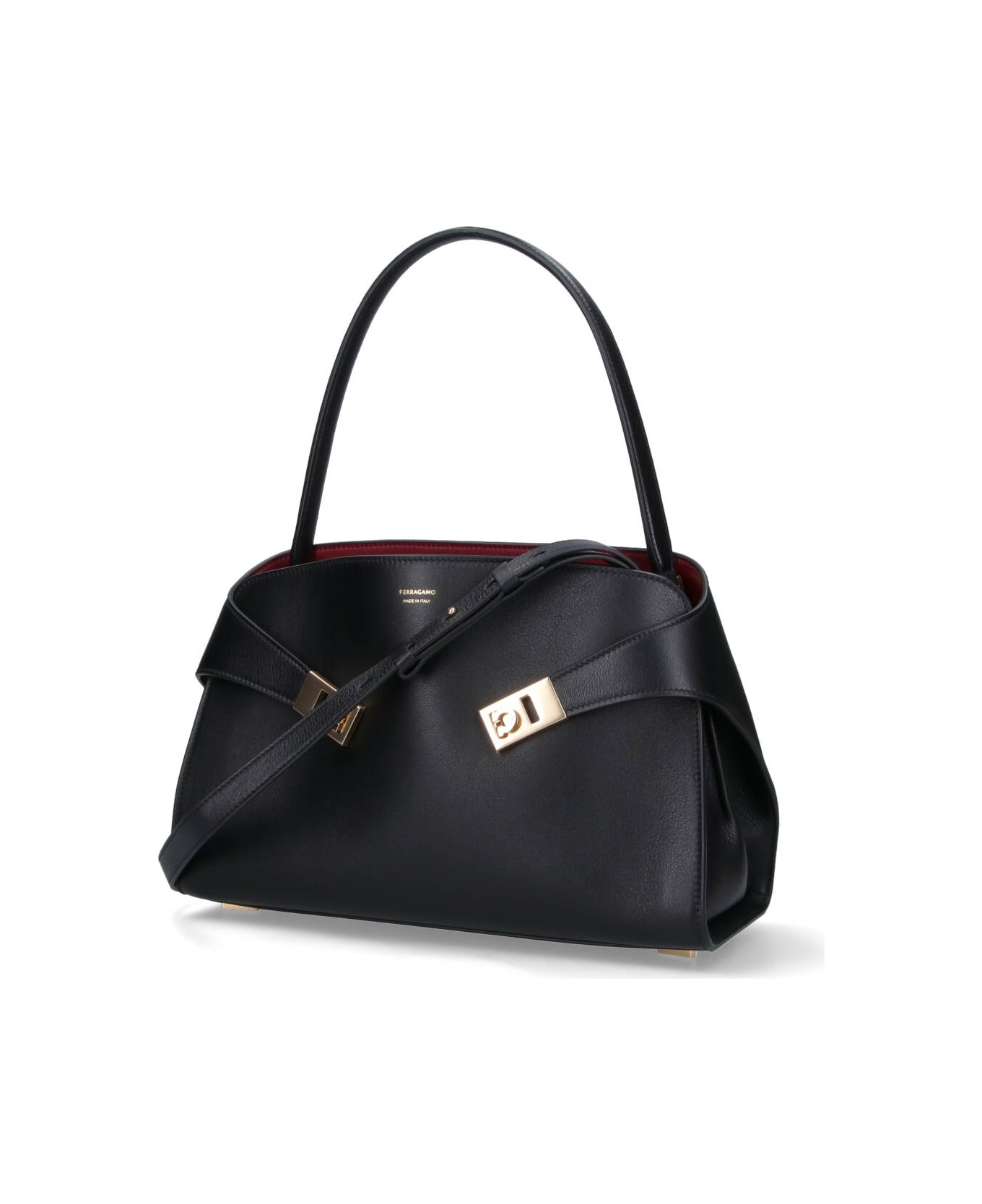 Ferragamo Medium Bag "hug Soft" - Black  