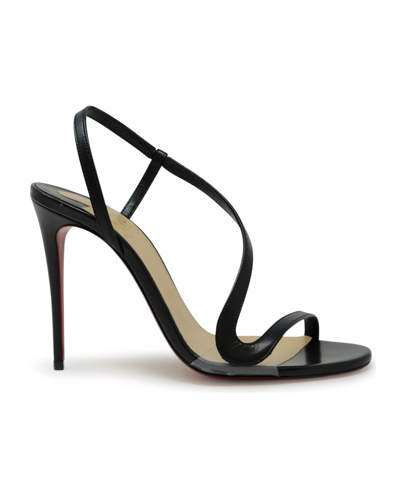Christian Louboutin Black Pvc Leather Rosalie 100 Sandals - BLACK