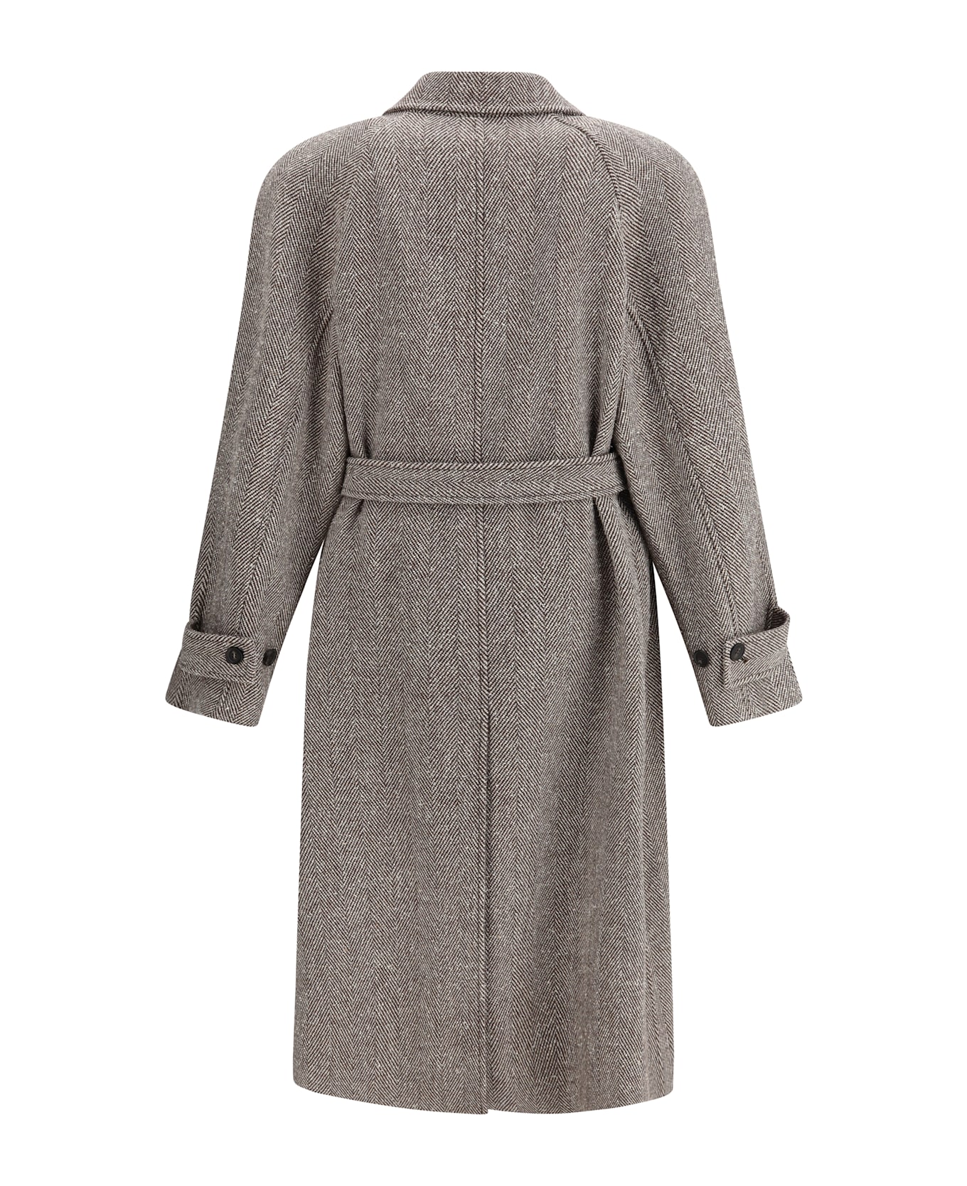 Ferragamo Coat In Herringbone-patterned Fabric