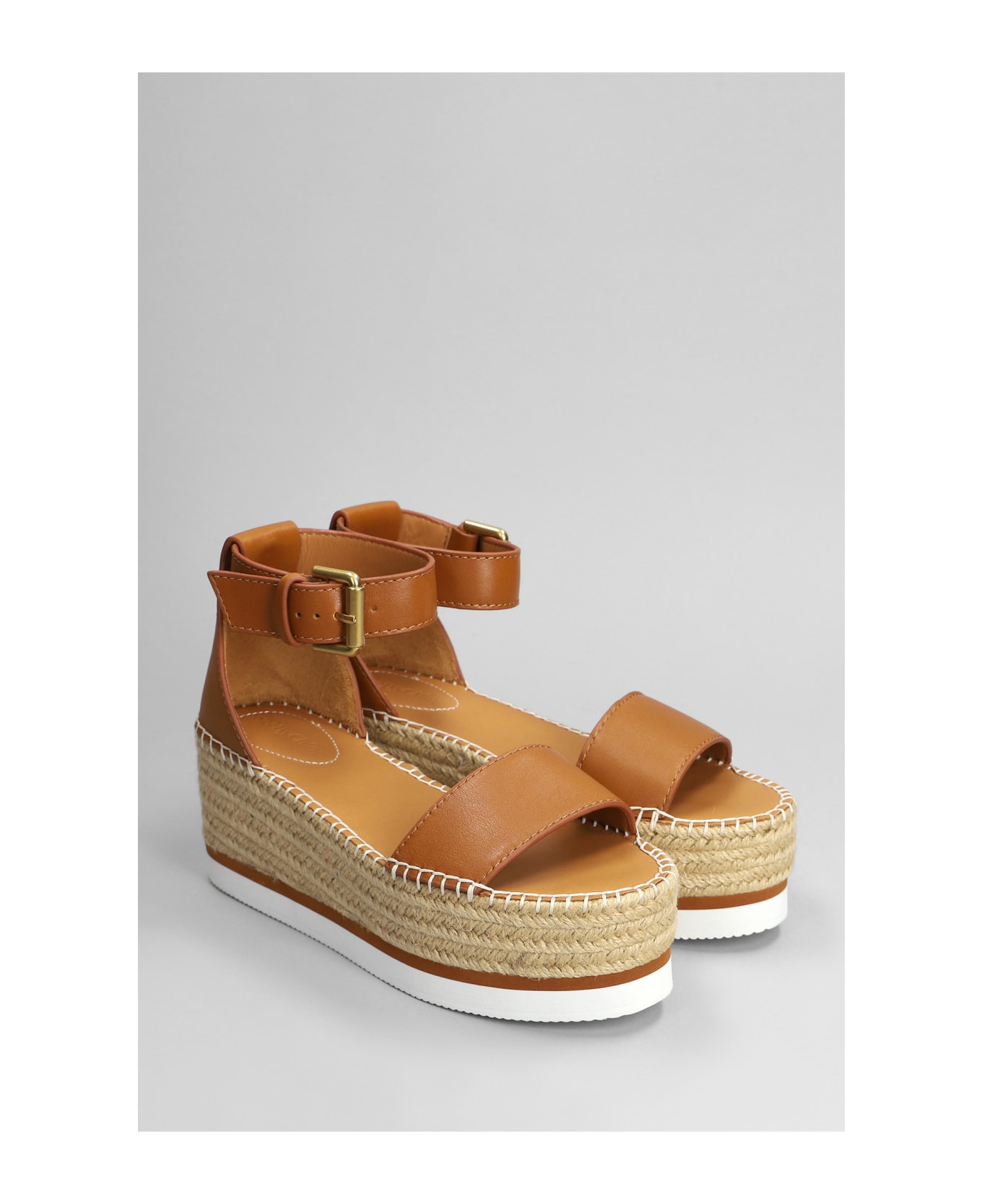 See by Chloé Glyn Wedges In Leather Color Leather - leather color サンダル