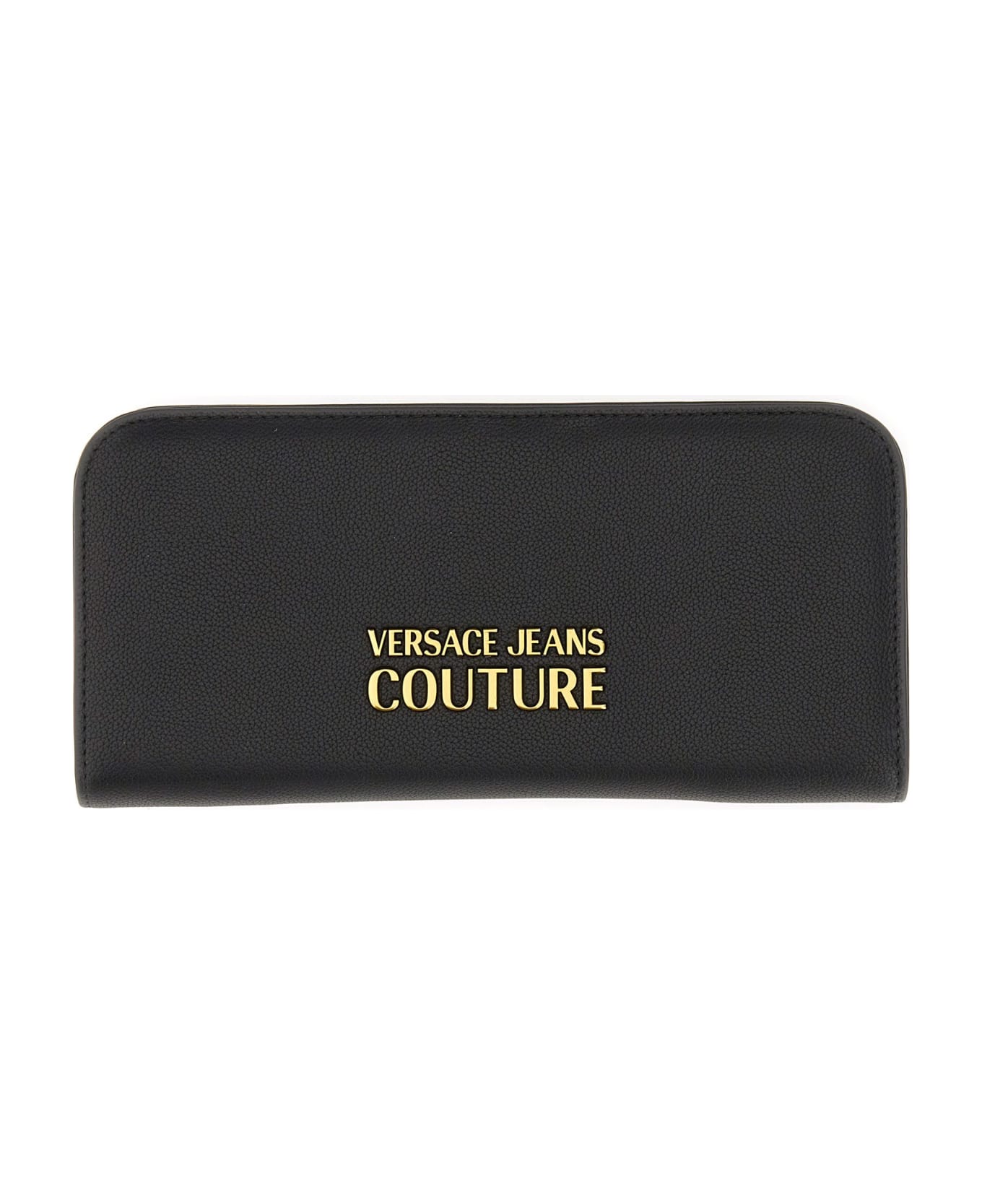 Versace Jeans Couture Logo Plaque Zipped Wallet - NERO