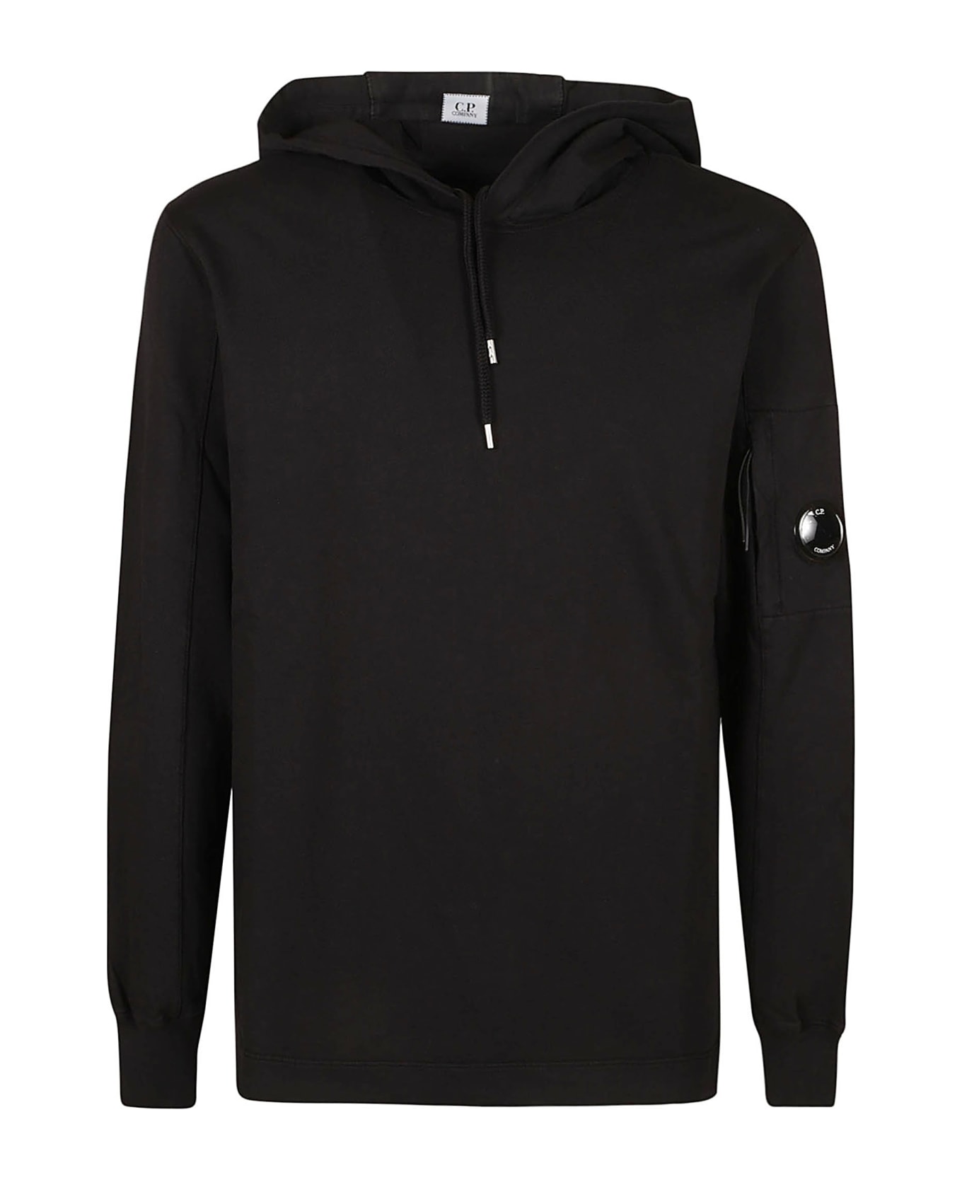 C.P. Company Light Fleece Hooded Sweatshirt - Black