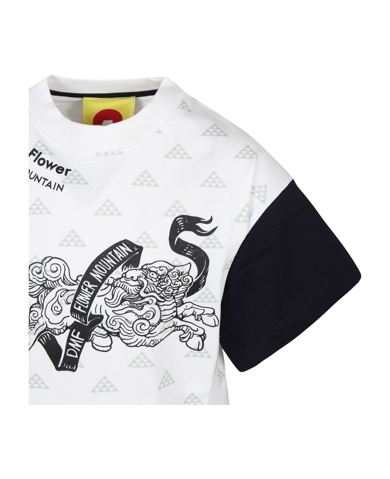 Flower Mountain White T-shirt For Kids With Print - White Tシャツ＆ポロシャツ