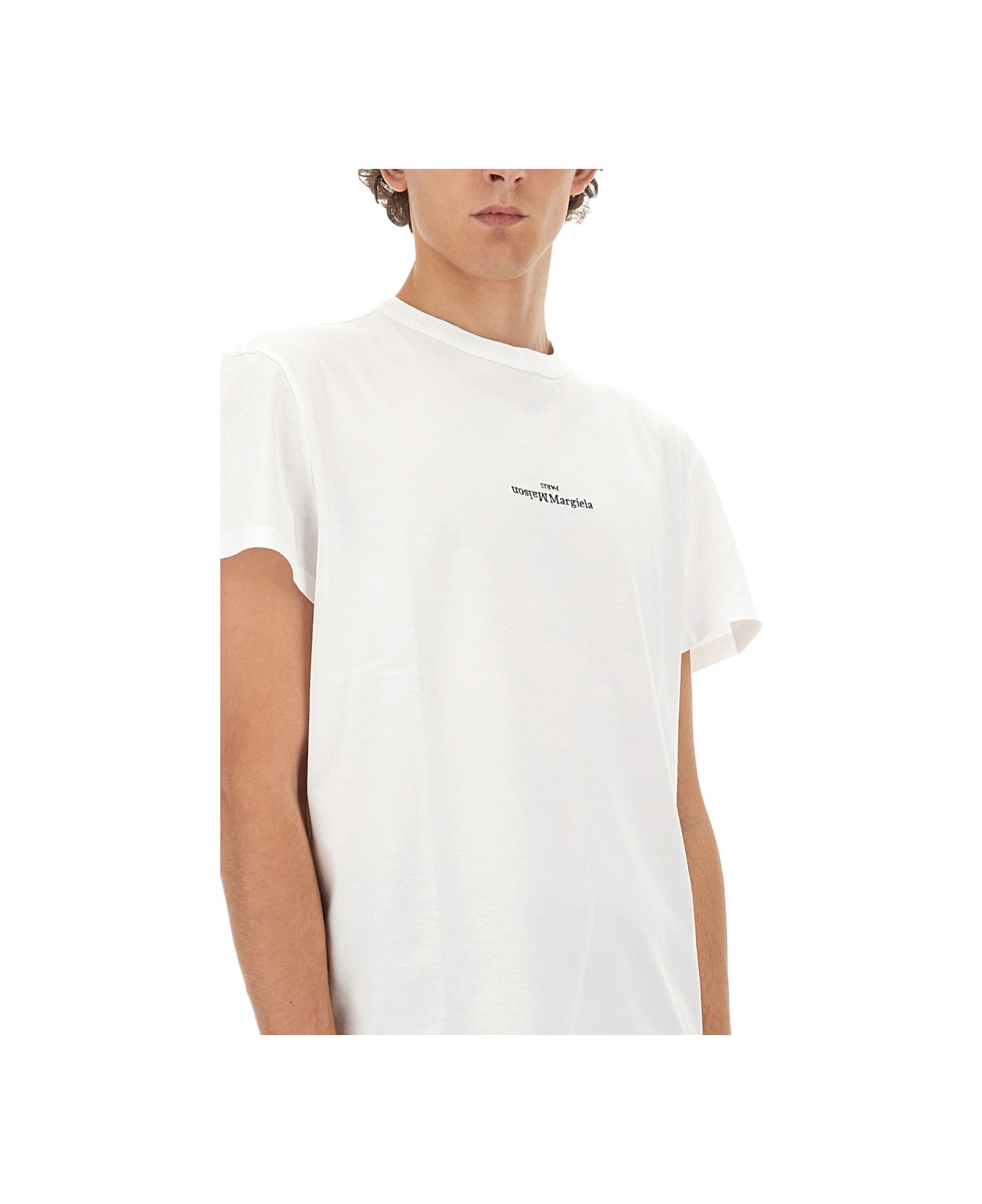 Maison Margiela Distorted Logo T-shirt - WHITE