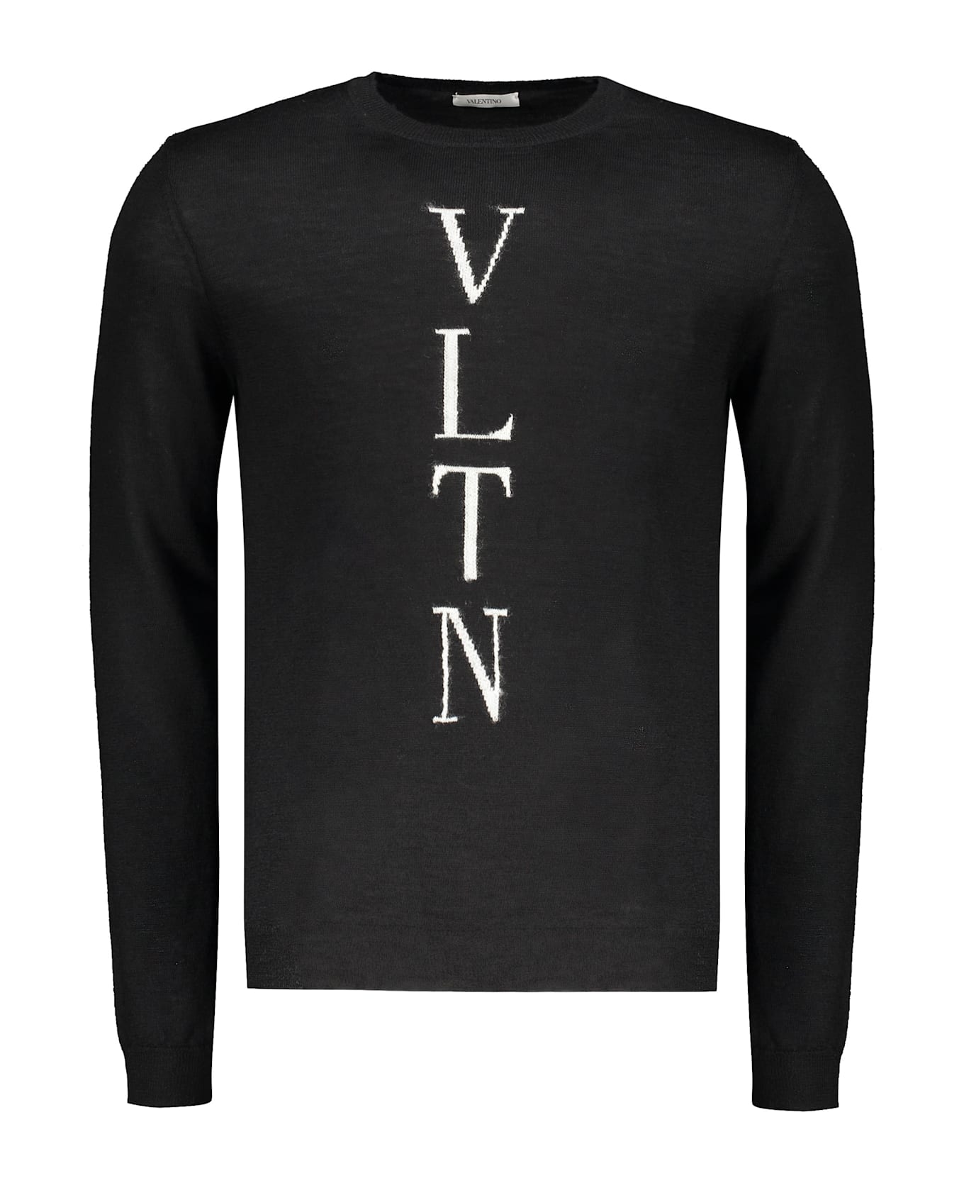 Valentino Garavani Long Sleeve Crew-neck Sweater - black