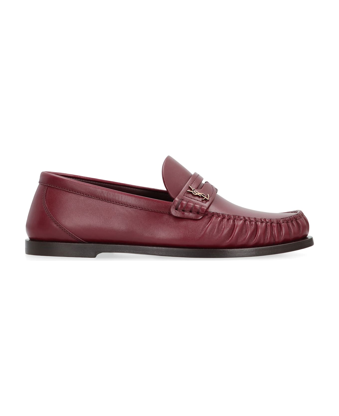 Saint Laurent Laurent Leather Loafers - Burgundy