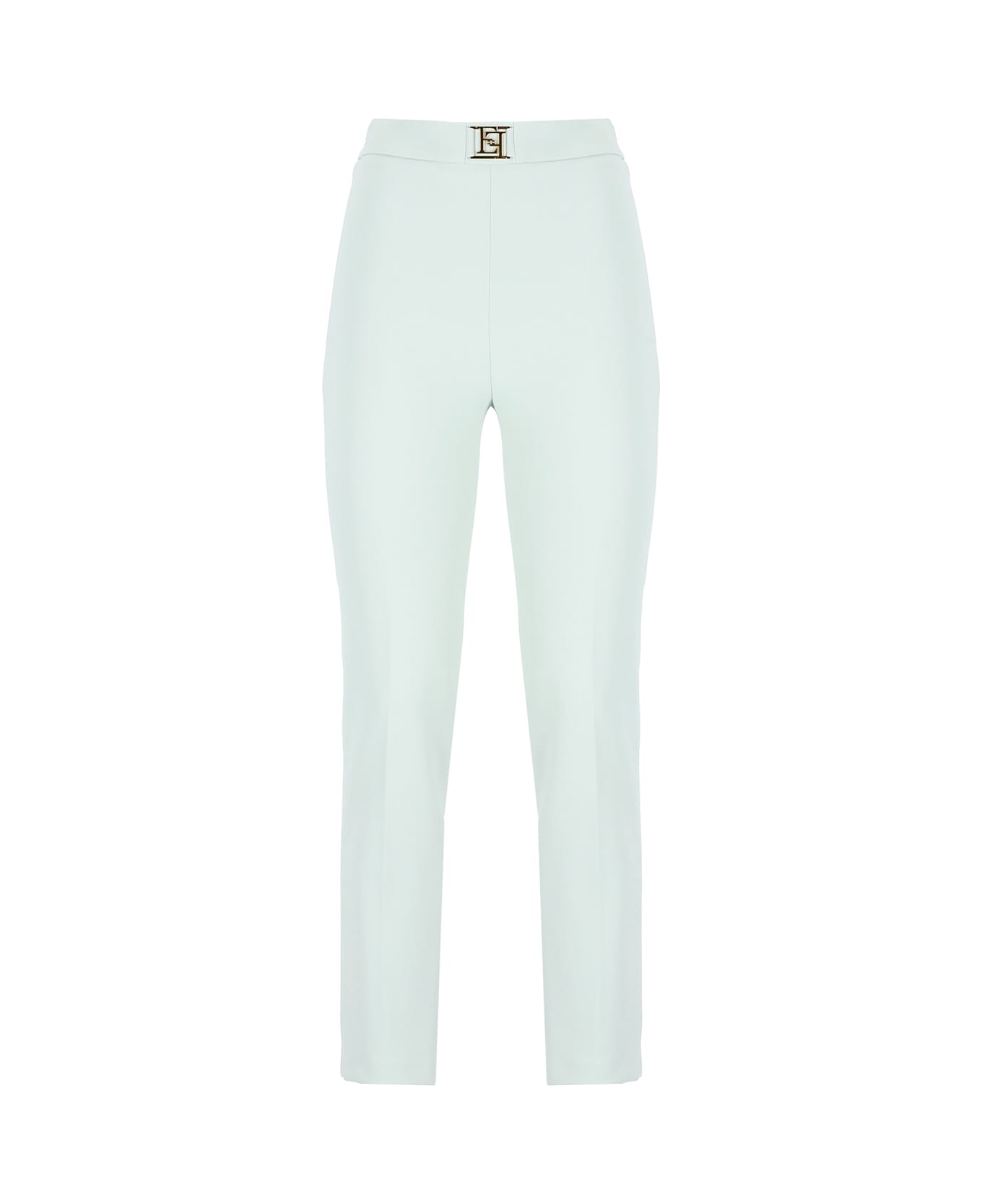 Elisabetta Franchi Logo-plaque Straigh-leg Trousers - Light Blue