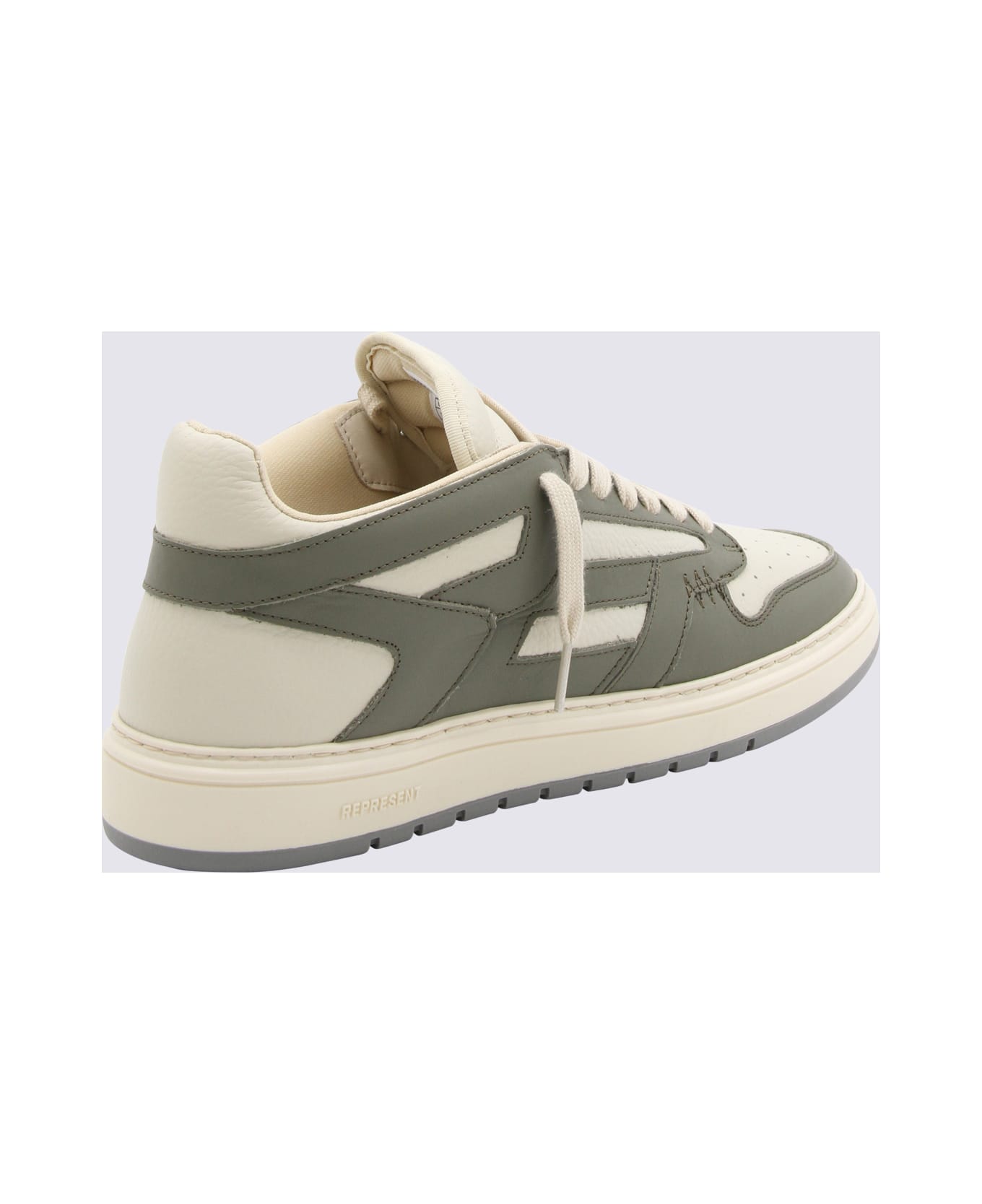 REPRESENT White And Grey Leather Reptor Low Vintage Sneakers - White