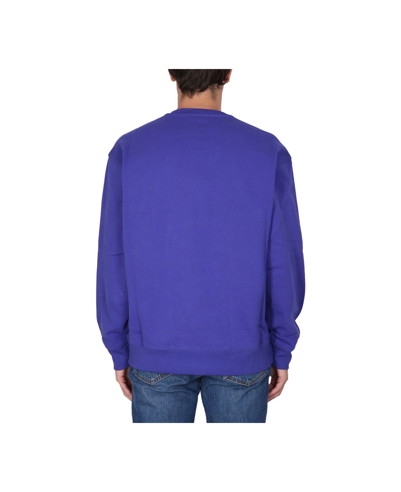 Moschino Sweatshirt With Logo Patch - BLUE
