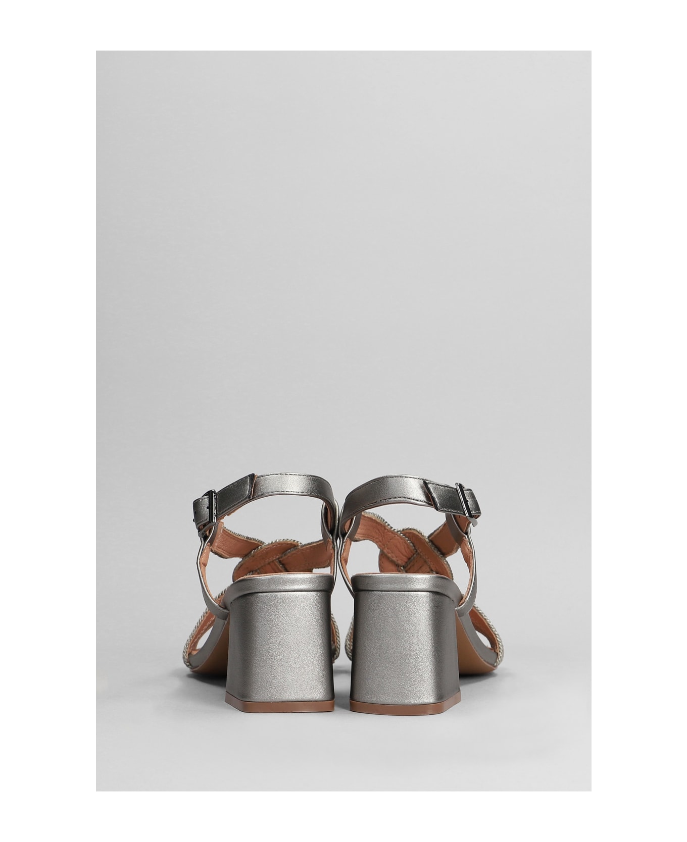 Bibi Lou Setsuko Sandals In Gunmetal Leather - Gunmetal