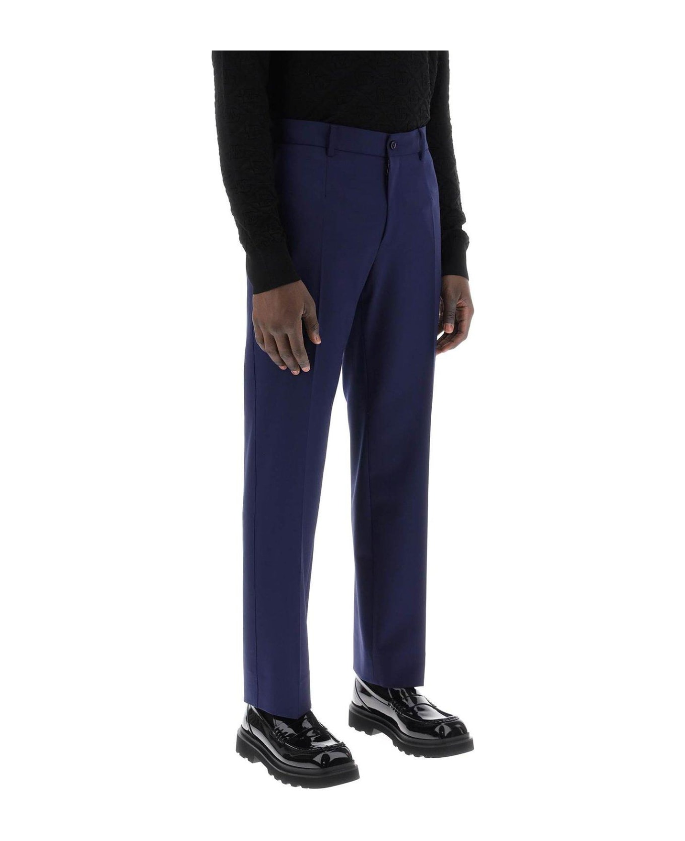 Dolce & Gabbana Straight Leg Tailored Pants - NAVY