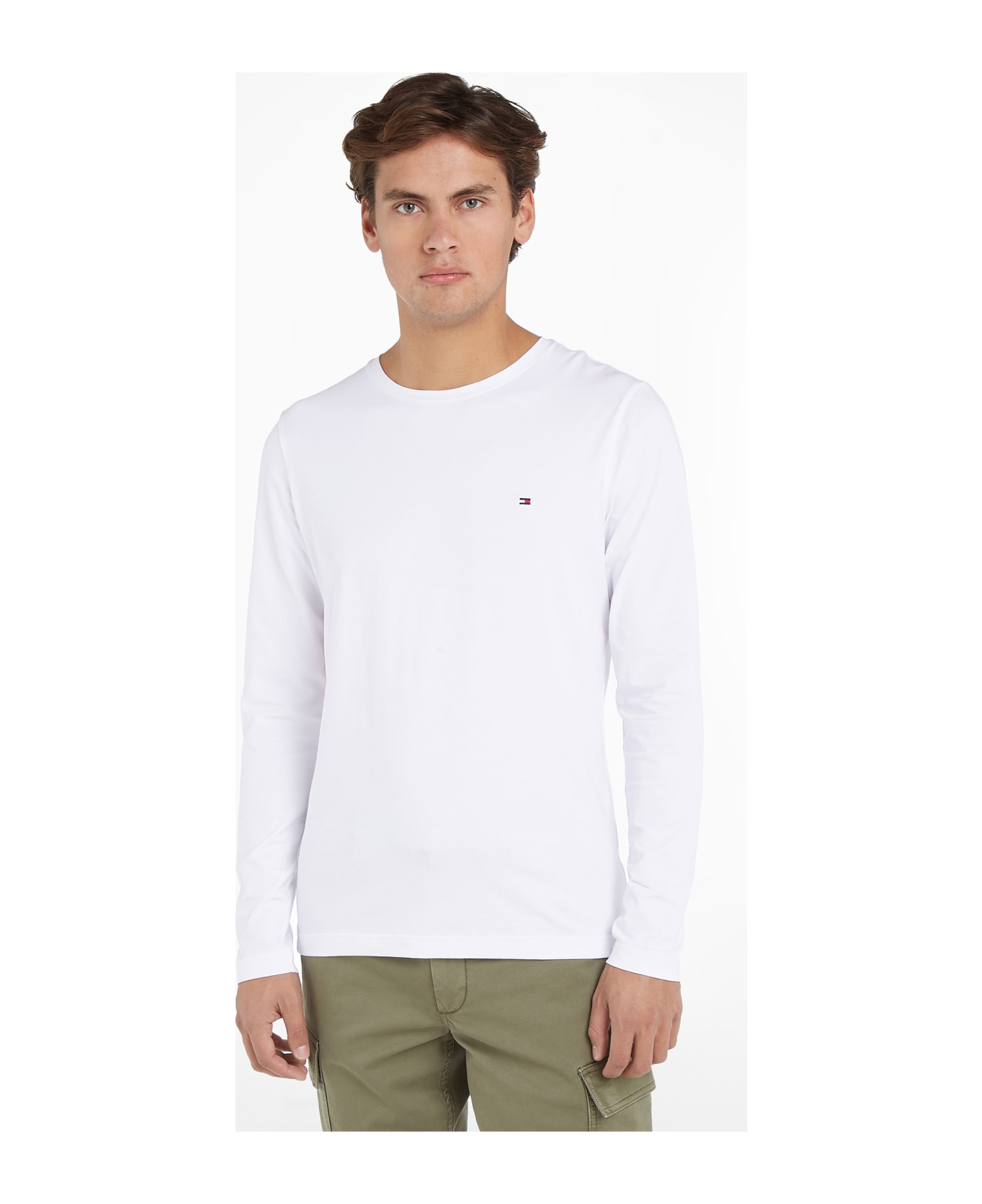 Tommy Hilfiger White Long-sleeved Shirt With Logo - WHITE