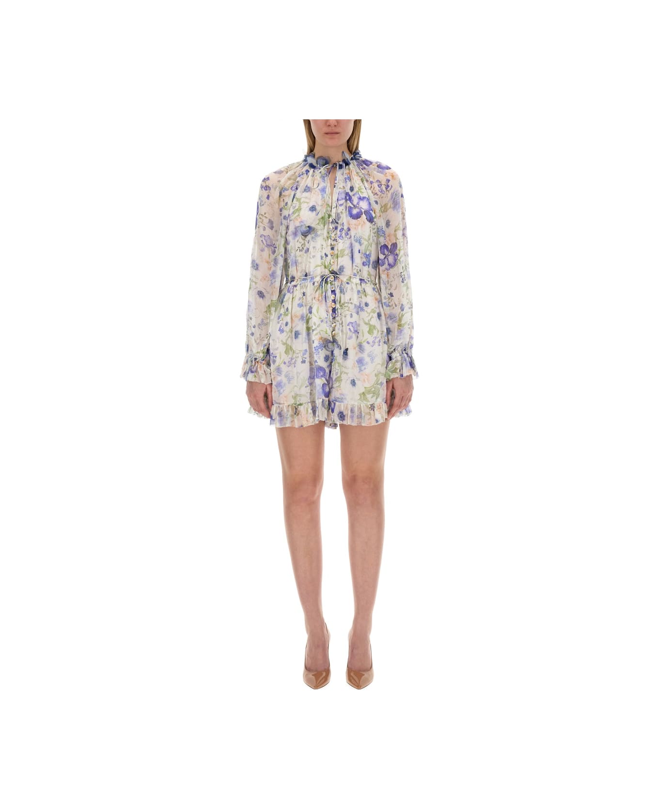 Zimmermann Dress With Floral Pattern - Blue ジャンプスーツ