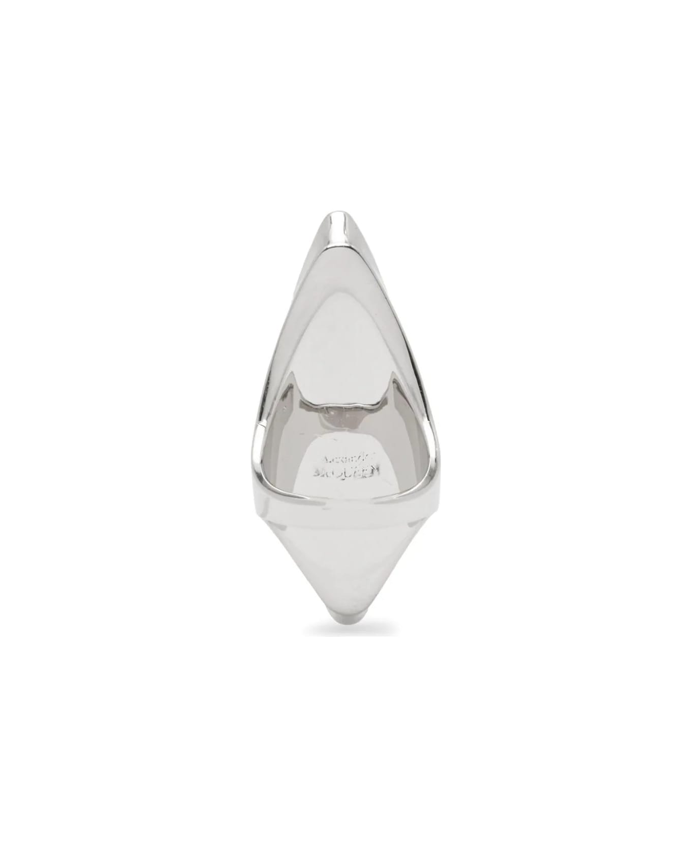 Alexander McQueen Antiqued Silver Jewelled Pointed Ring - Silver