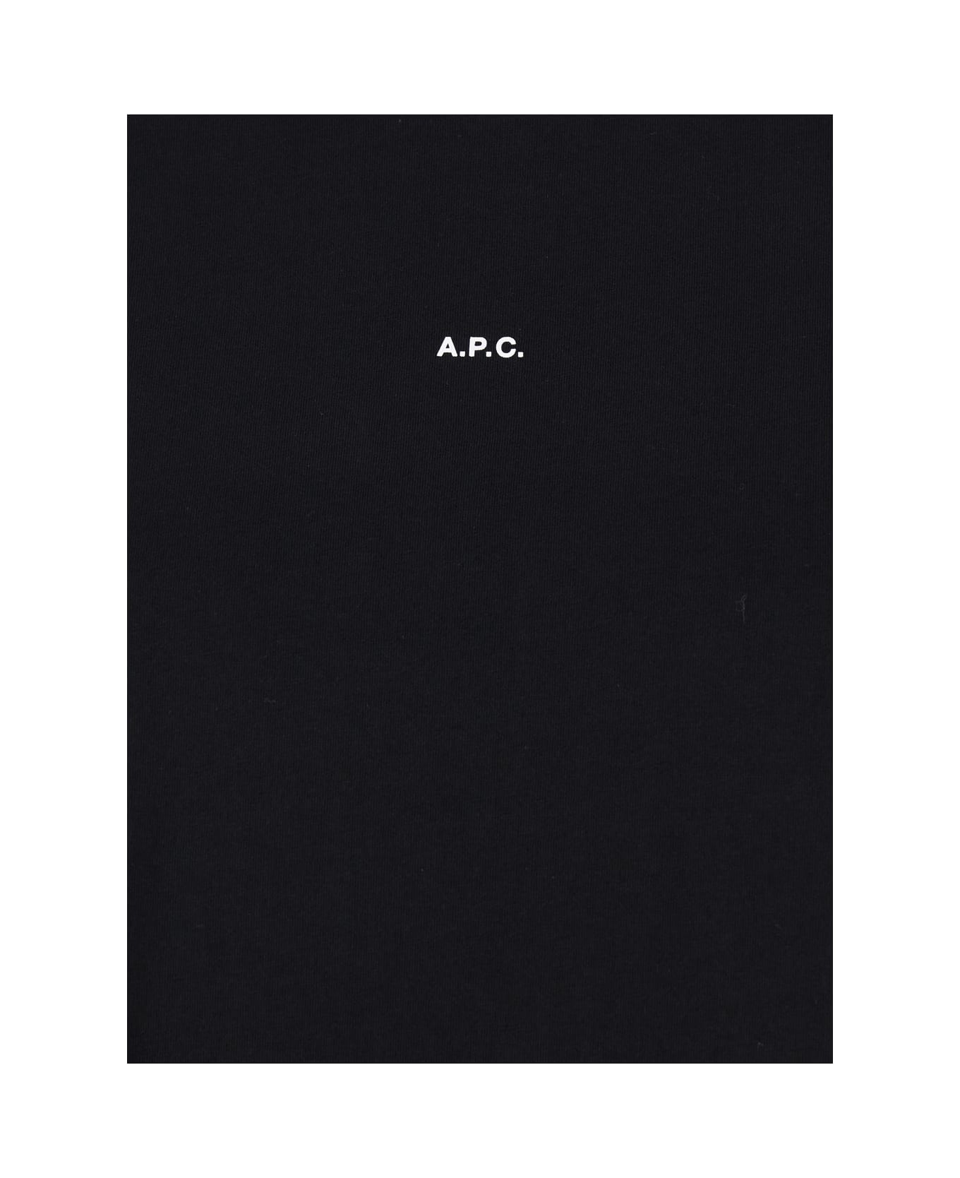 A.P.C. Black Cotton T-shirt - NOIRBLANC