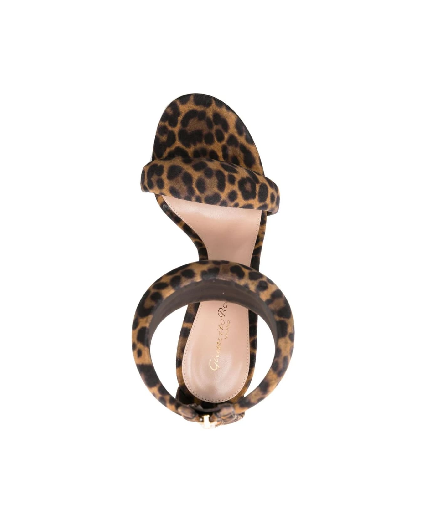 Gianvito Rossi Leopard Suede Bijoux Sandals - Brown サンダル