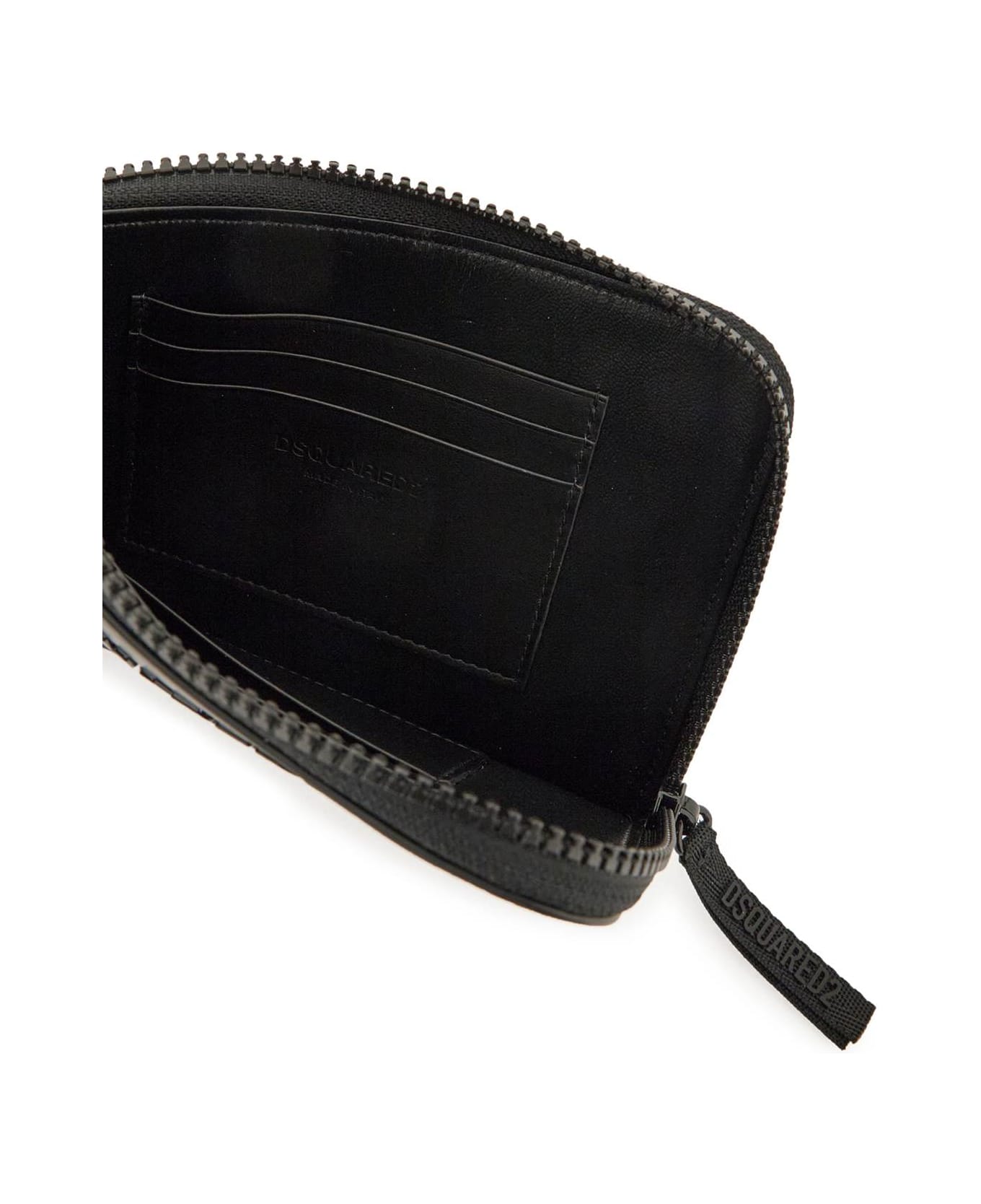 Dsquared2 Credit Card Pouch With Logo - NERO (Black) トラベルバッグ